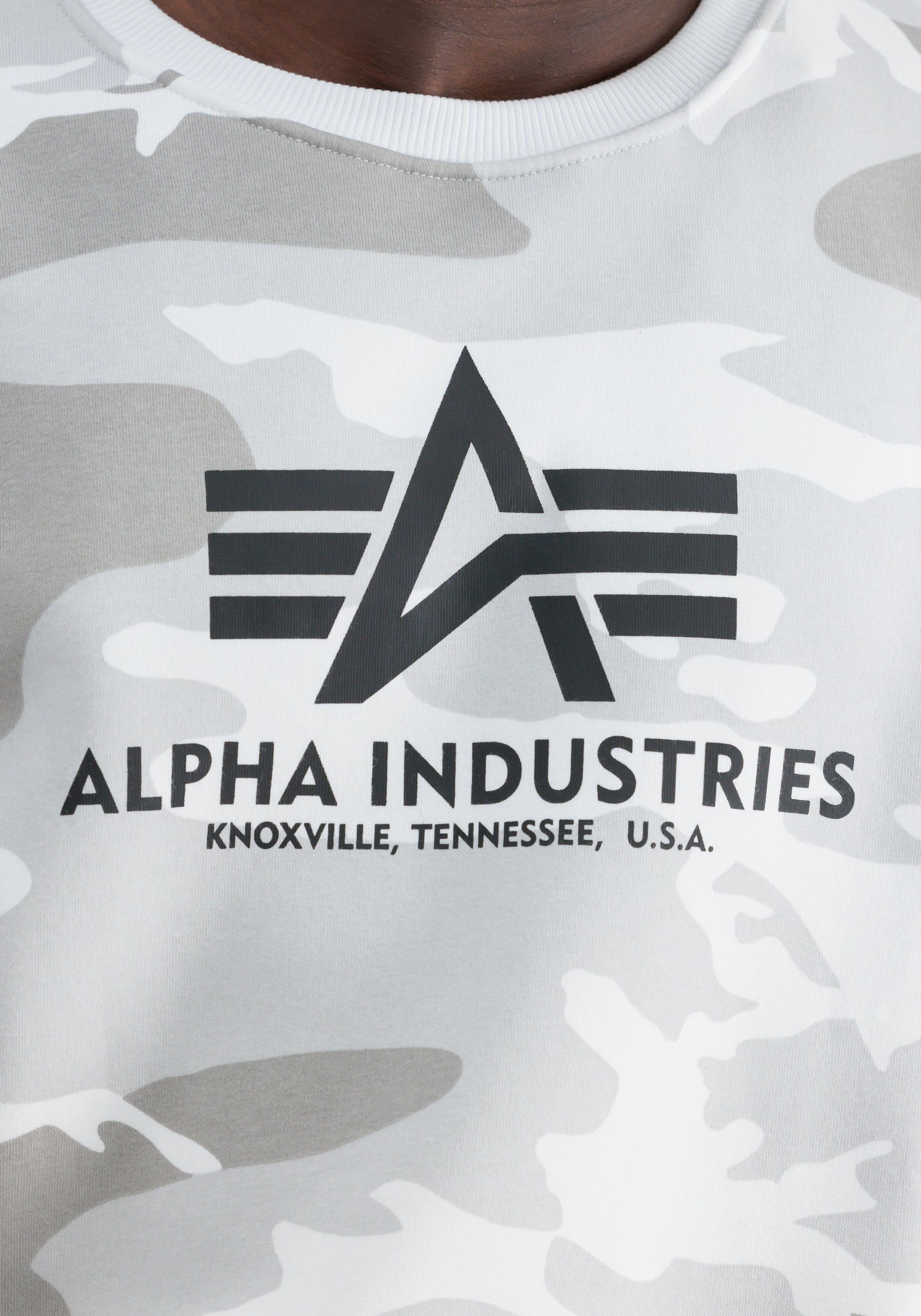 - Men Alpha Industries Sweater Alpha Sweatshirts Basic Camo Industries Sweater