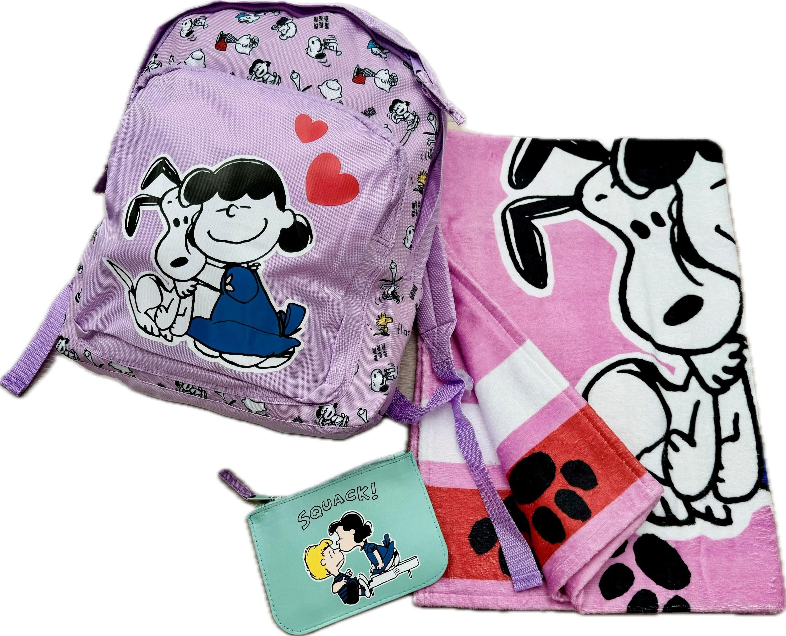 ONOMATO! Rucksack Peanuts Snoopy Strand Set Kinder Mädchen 3tlg.