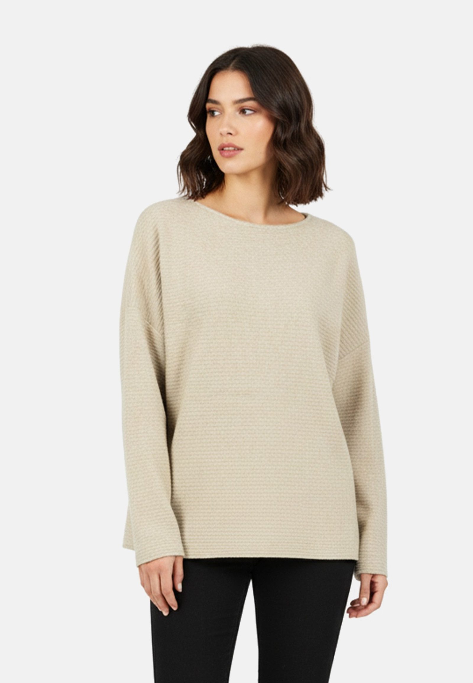 SUBLEVEL Strickpullover Bequemes Strickmode-Essential für jeden für Damen (1-tlg) Normal Fit Rundhals Langarm Einfarbig wärmend Casual-Style