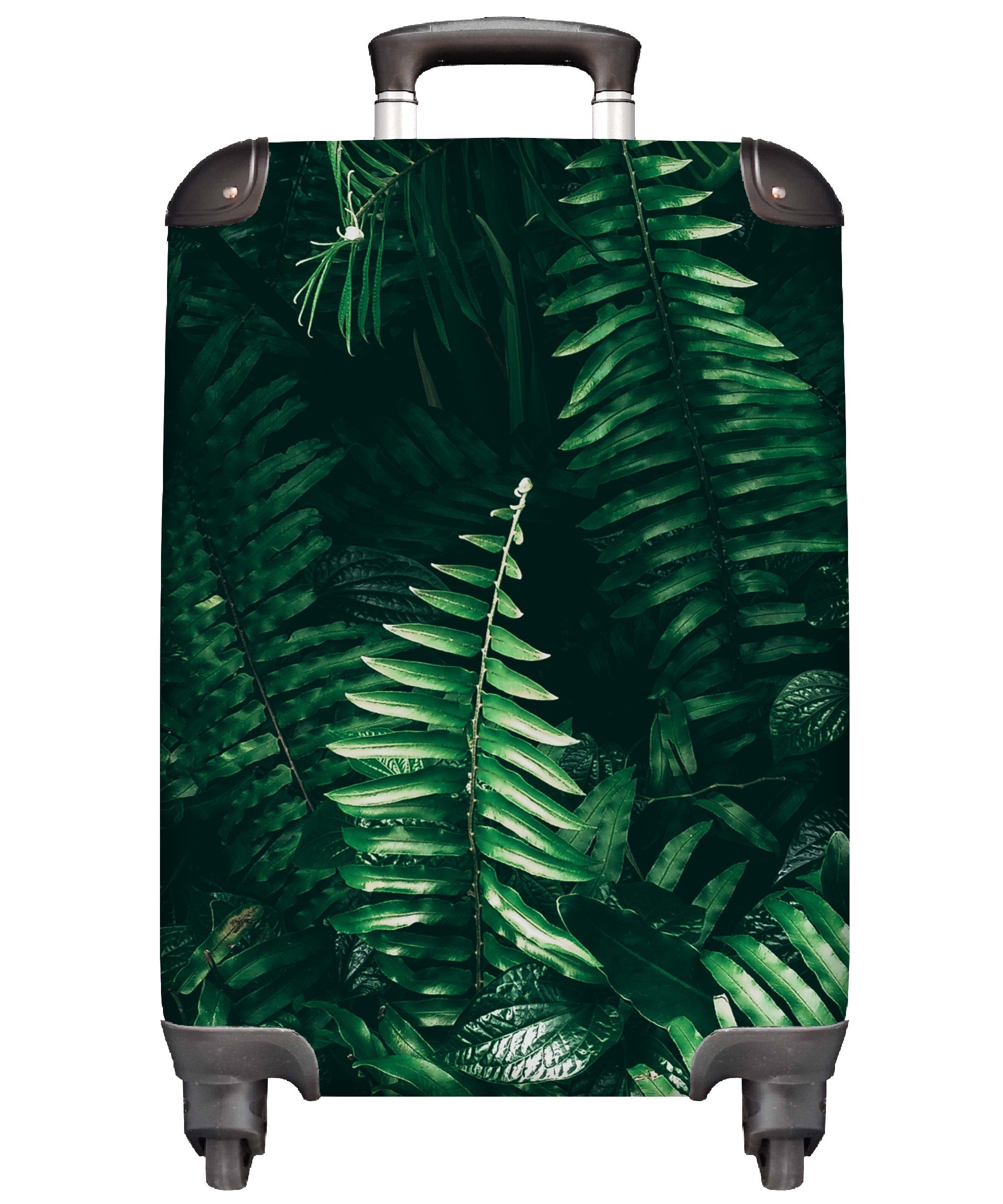 MuchoWow Handgepäckkoffer Blätter - Dschungel - Natur - Tropisch - Pflanzen, 4 Rollen, Reisetasche mit rollen, Handgepäck für Ferien, Trolley, Reisekoffer
