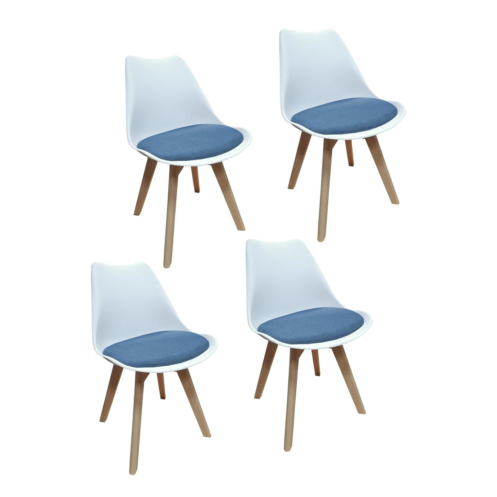 4 (Set, 4er-Set Webstoff Esszimmerstuhl Atlanta HTI-Living St), Blau Weiß, Stuhl Esszimmerstuhl