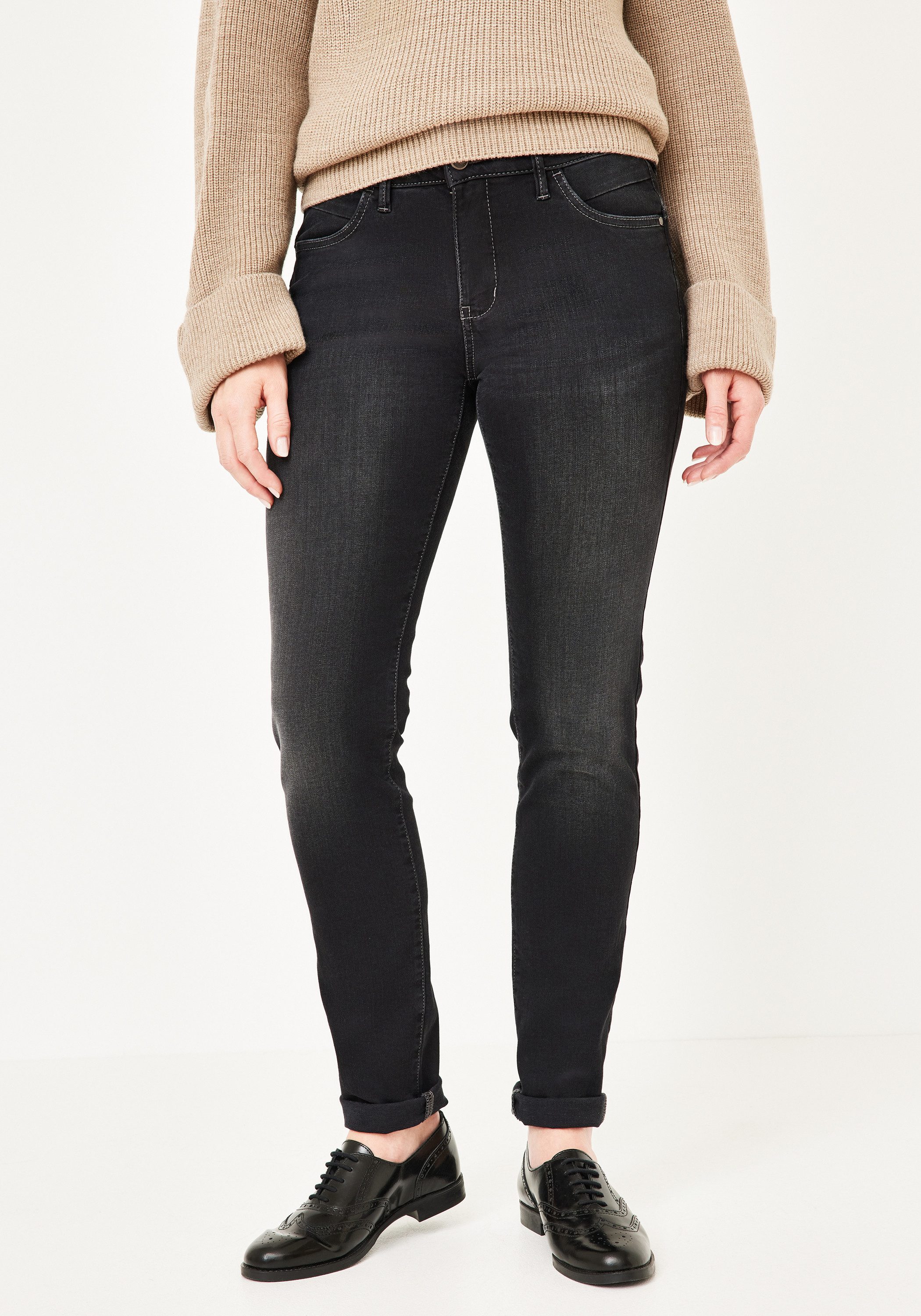 Paddock's Skinny-fit-Jeans LUCY Schwarze Röhrenjeans mit Stretch günstig online kaufen