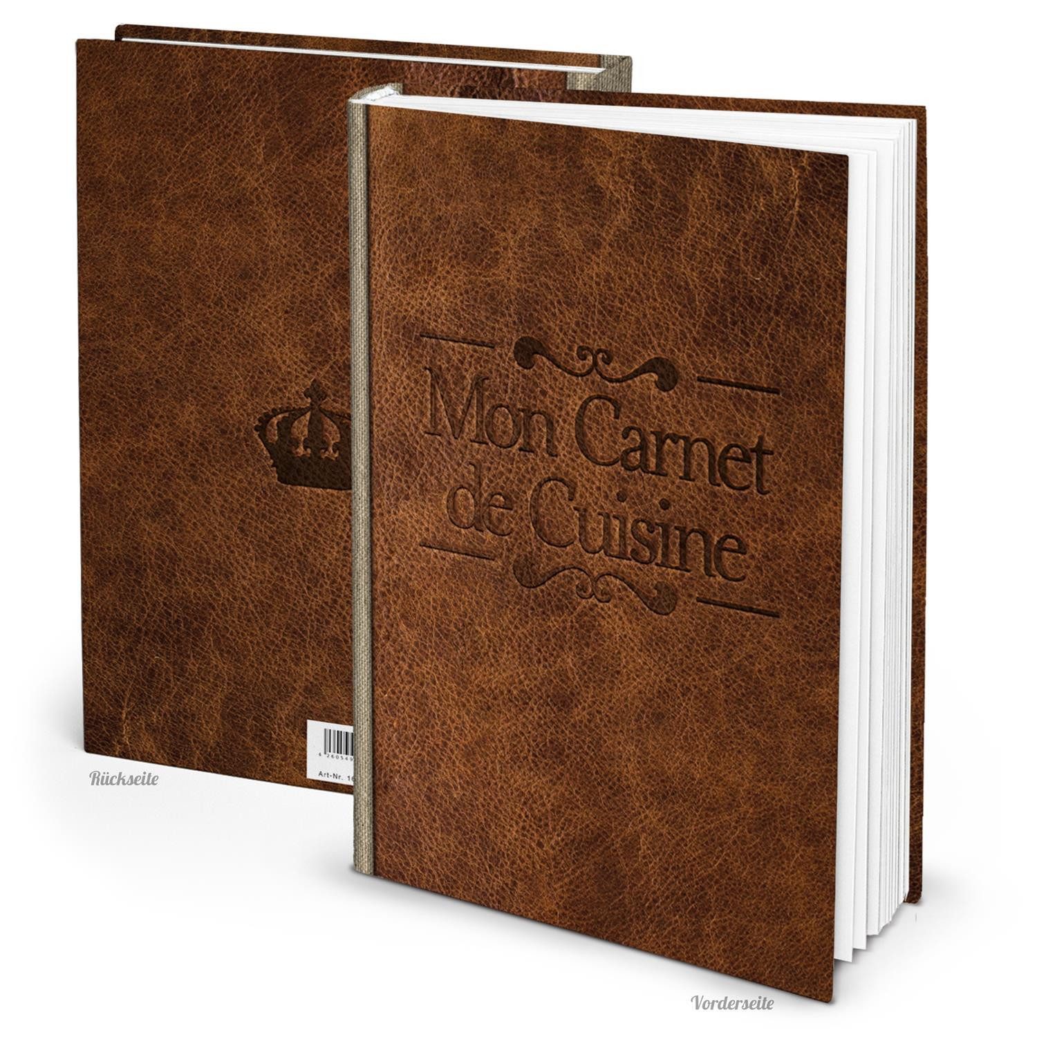 Logbuch-Verlag Notizbuch XXL Rezeptbuch zum Selberschreiben MON CARNET de CUISINE LEDER-