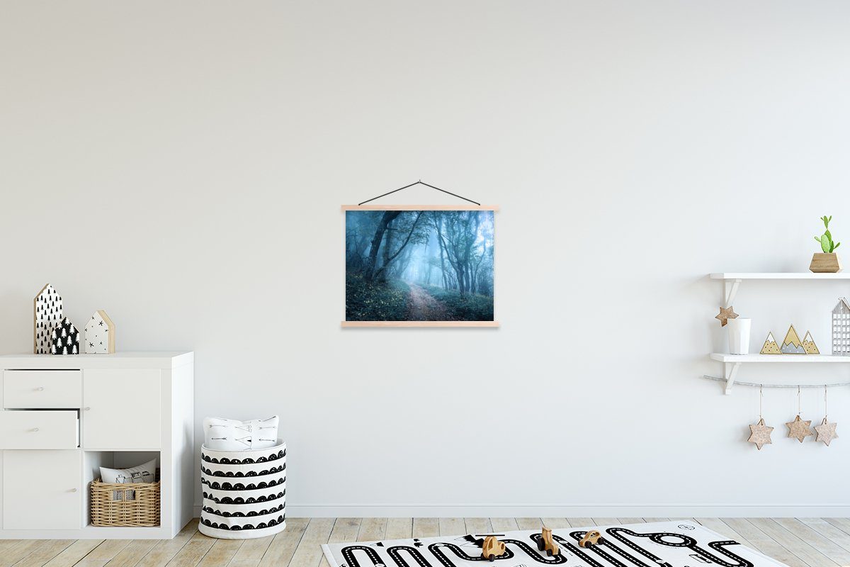 MuchoWow für Nebel, Bilderleiste, St), - (1 - Poster Bäume Posterleiste, Natur Textilposter Wohnzimmer, Magnetisch