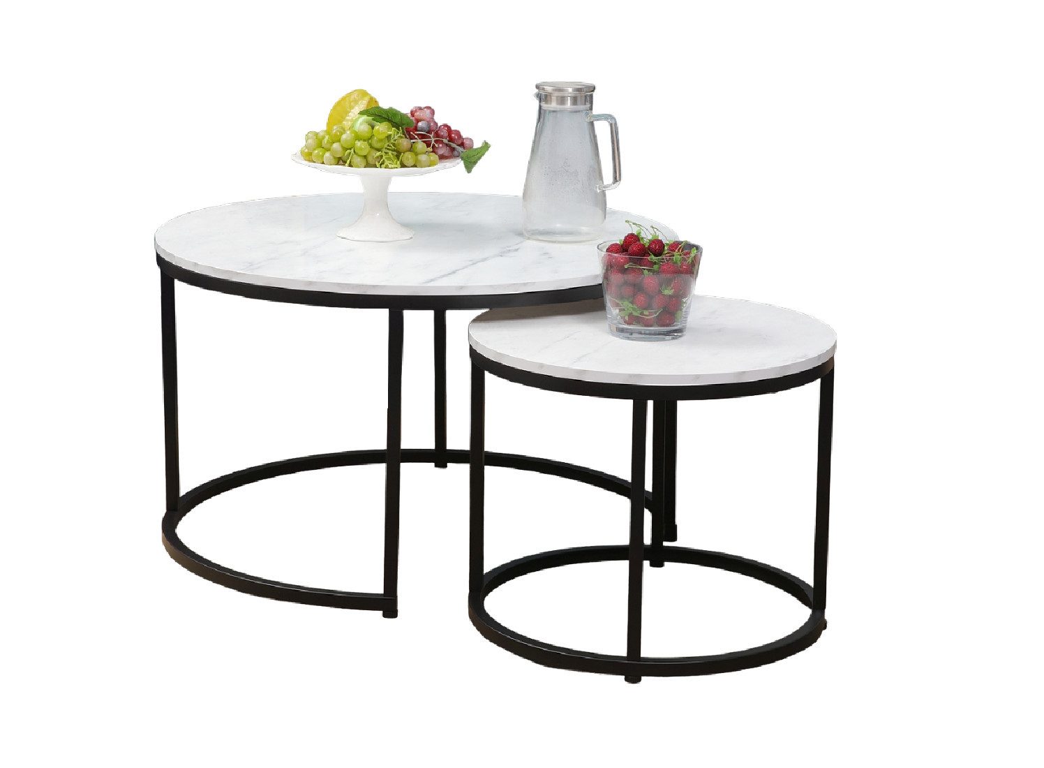 Couchtisch Design Wohnzimmertisch 2er Set Couchtisch GD-111 rund Tisch