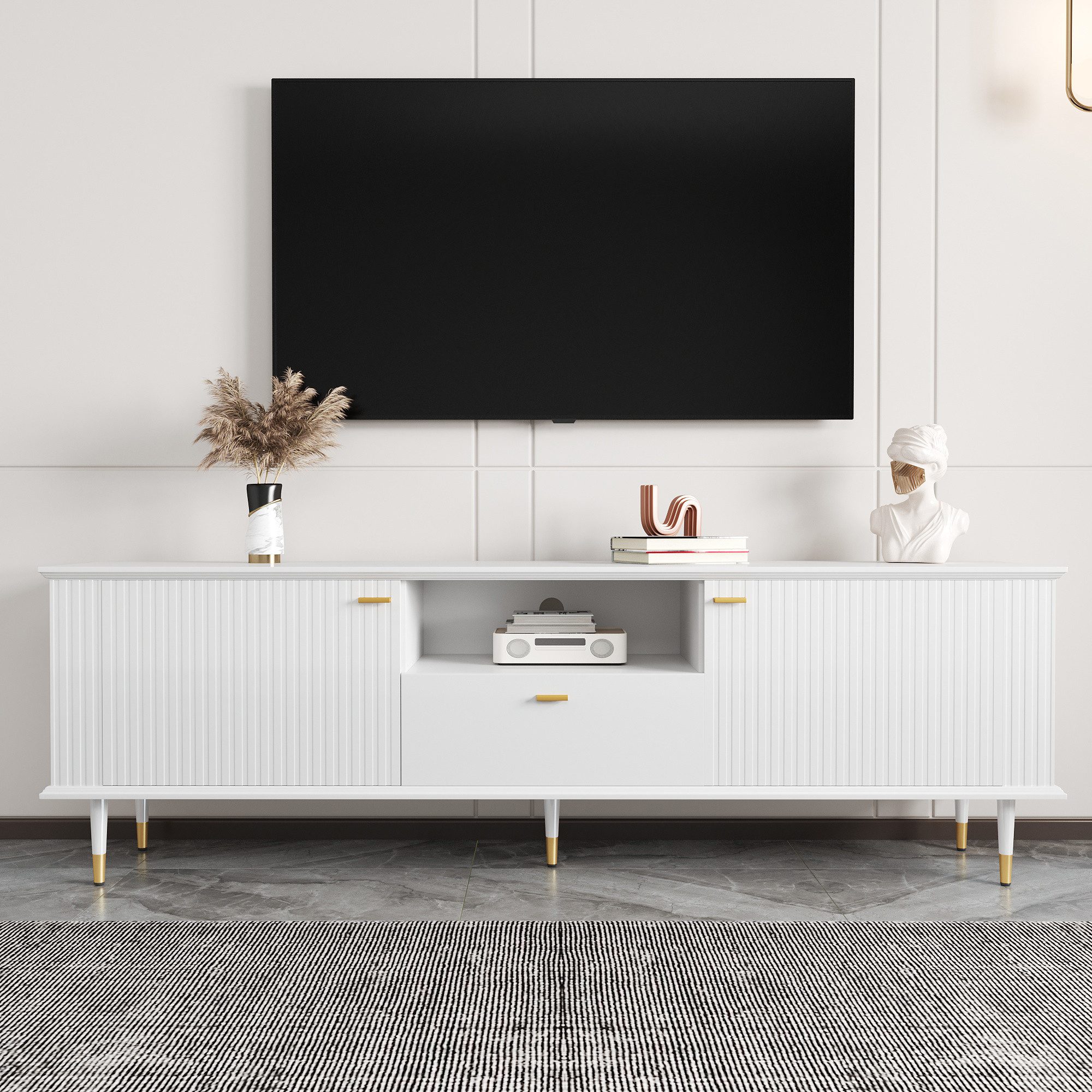 KLAM HOME Lowboard TV-Schrank mit offenen günstig online kaufen
