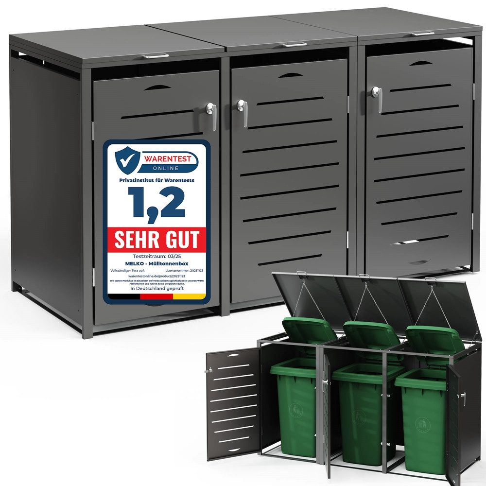 Melko Mülltonnenbox Mülltonnenverkleidung 240L Tonnenhaus Mülltonnenhaus Abfallbehälter (Set, Set), modular erweiterbar