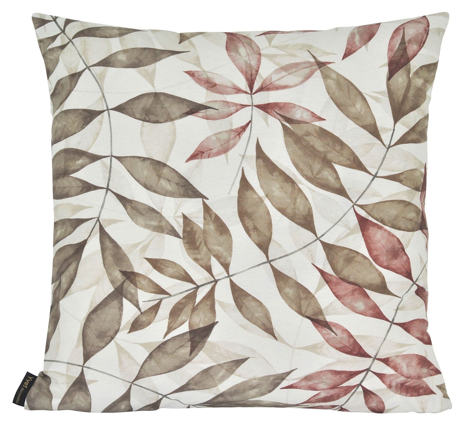 Yve! Decoration Kissenhülle BLATELLO, 38 x 38 cm, Taupe, Baumwolle, (1 Stück), Blättermotive, mit Reißverschluss, Made in Germany
