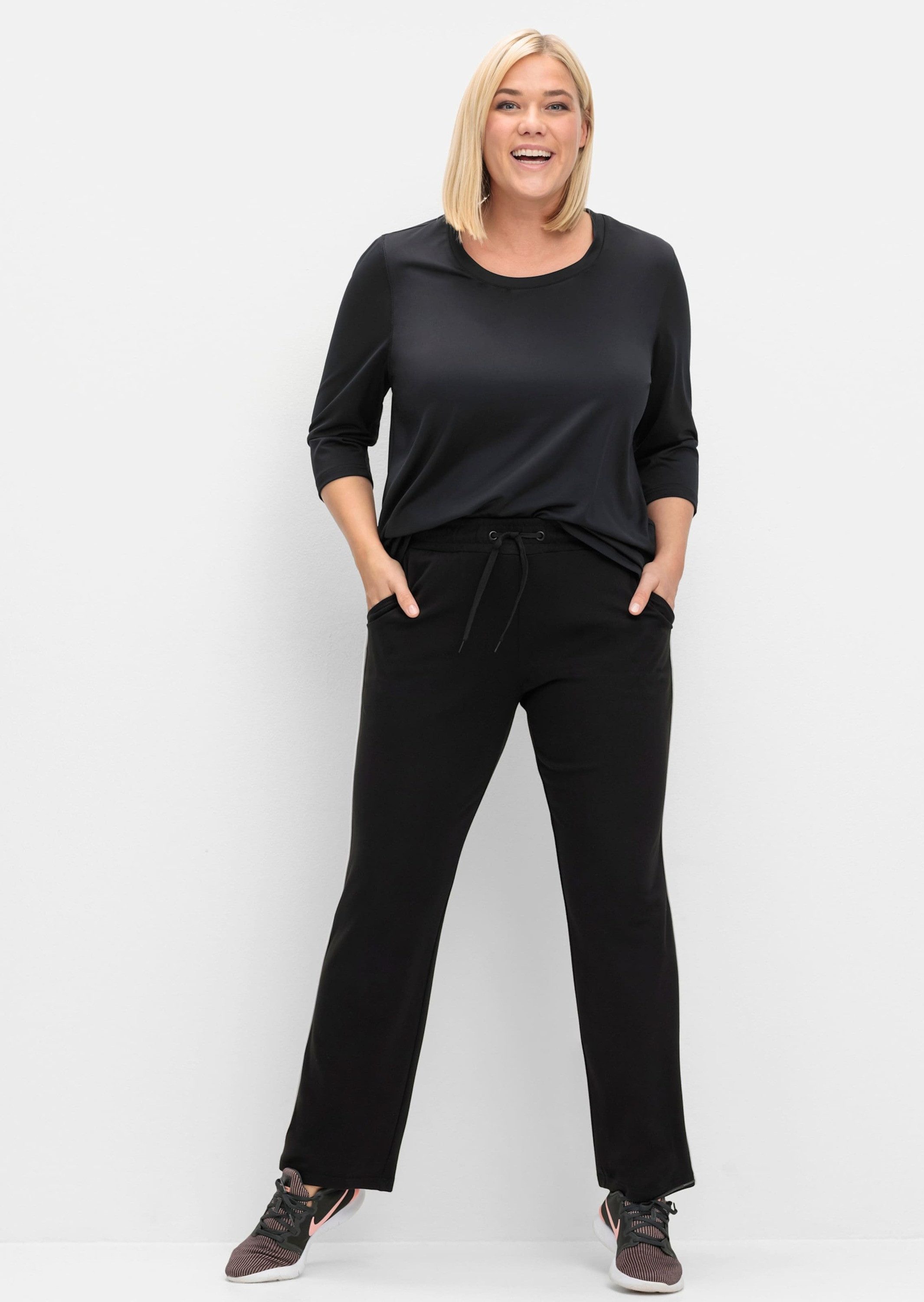 Sheego Trainingsshirt Funktionsshirt 3/4-Arm