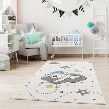 Kinderteppich Anime9385, Carpet City, rechteckig, Höhe: 11 mm, Babyteppich, Sterne, Mond, Nachthimmel, Weicher Flor, Pflegeleicht