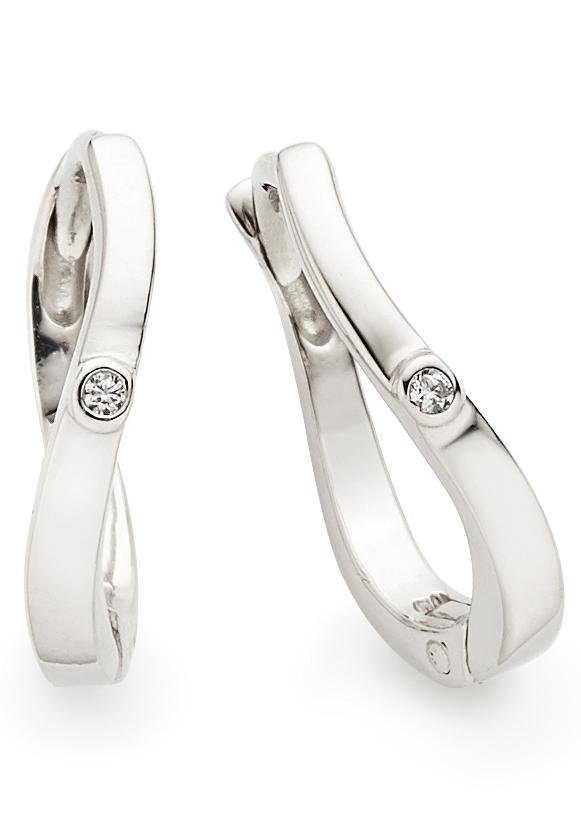 Bruno Banani Paar Creolen Schmuck Geschenk Silber 925 Ohrschmuck Ohrringe, mit Zirkonia (synth)