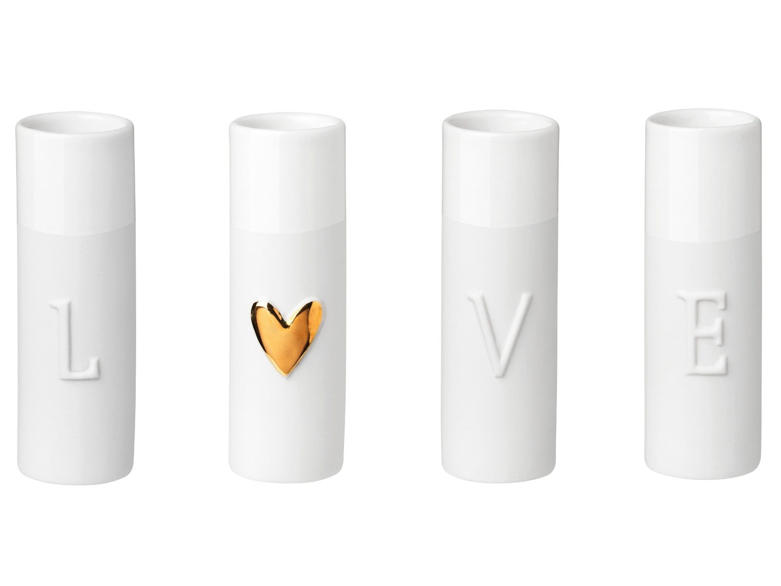 Räder Dekovase Minivasen Love weiß Set4 (Dekovasen)