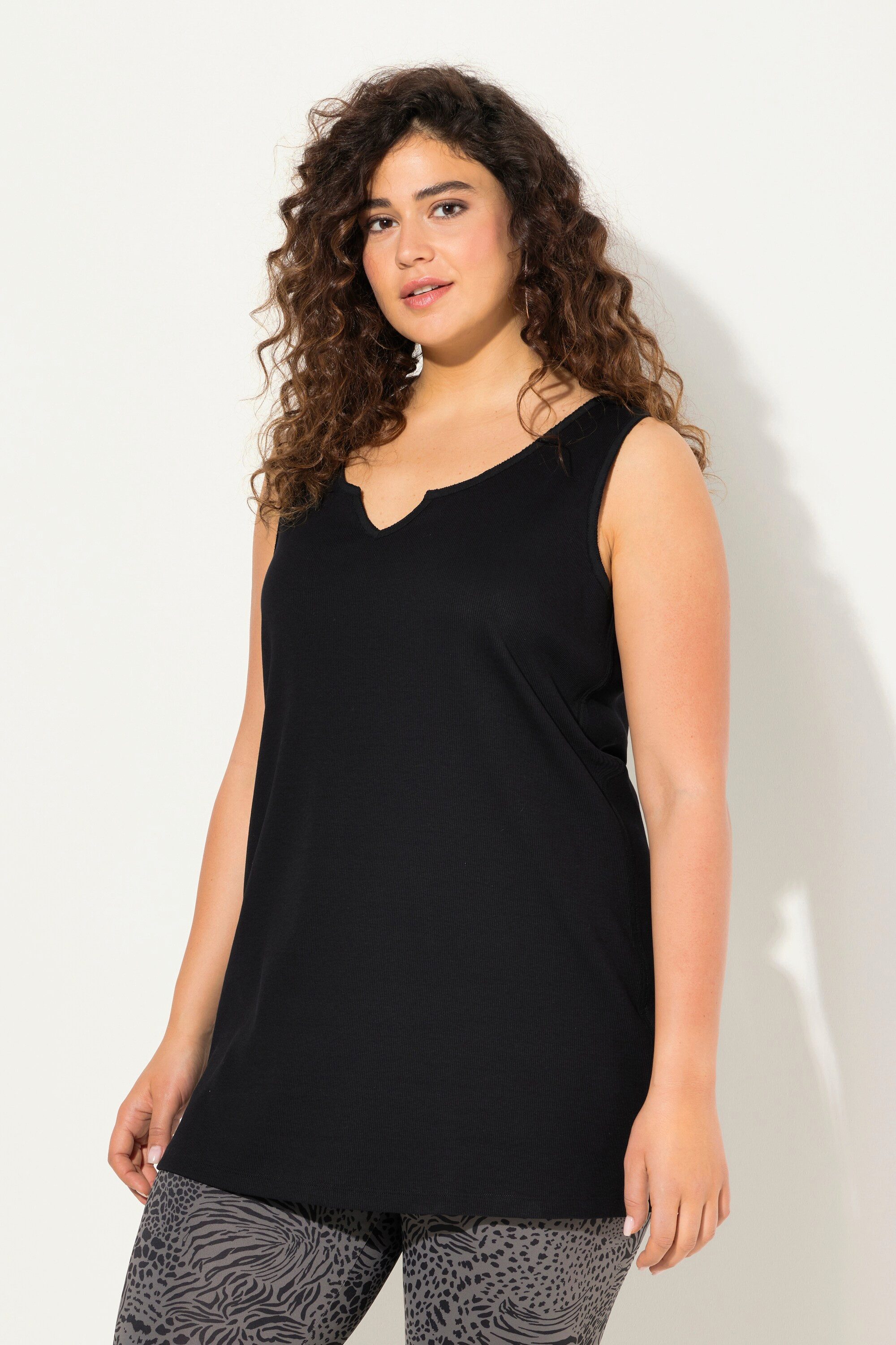 Ulla Popken Longtop Top Rippjersey offenkantig günstig online kaufen