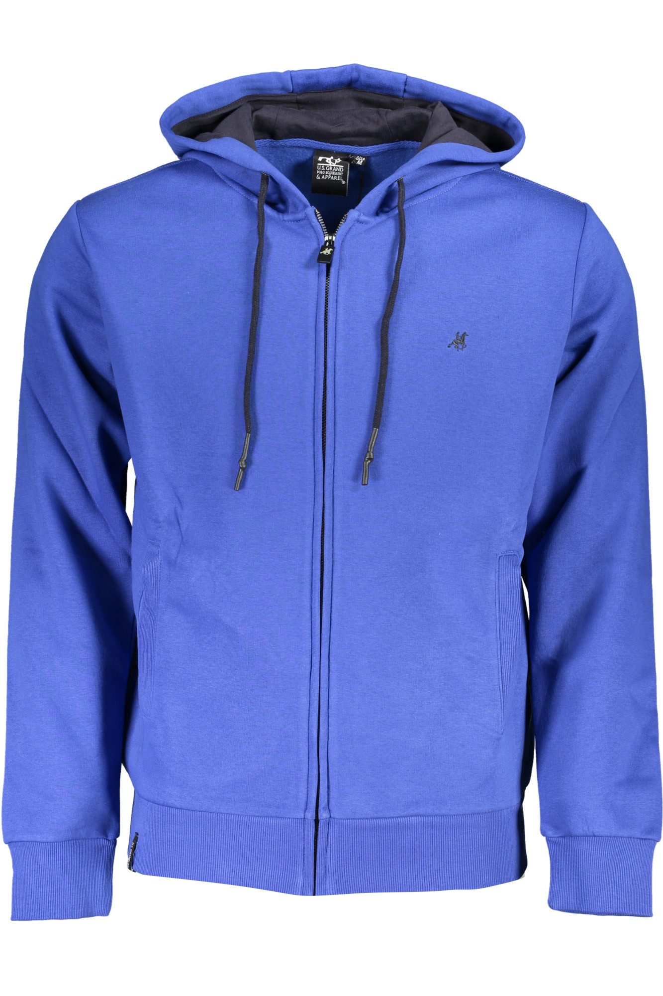 U.S. Polo Sweatshirt Eleganter Herren-Zip-Hoodie in Blau mit Stickerei