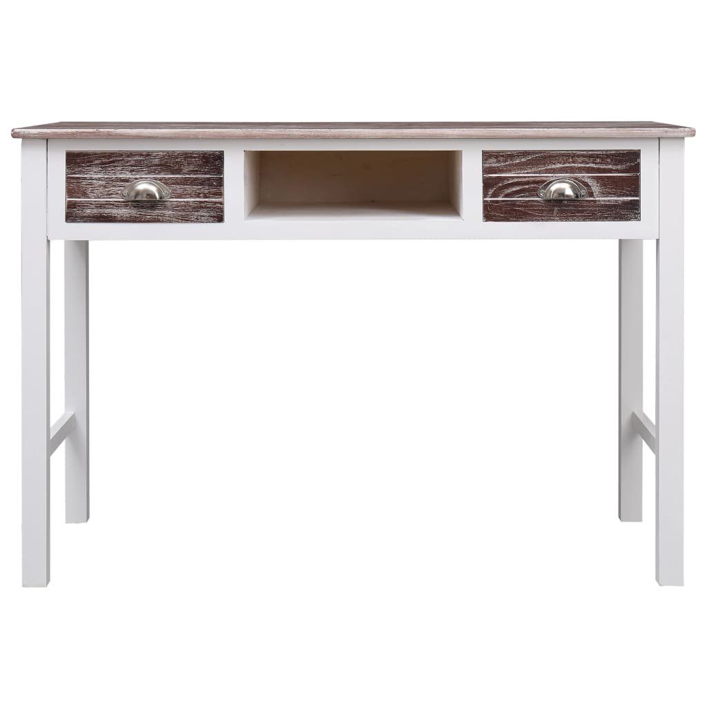76 Weiß × × vidaXL und und braun Braun cm Holz braun Weiß 110 | 45 Schreibtisch Schreibtisch