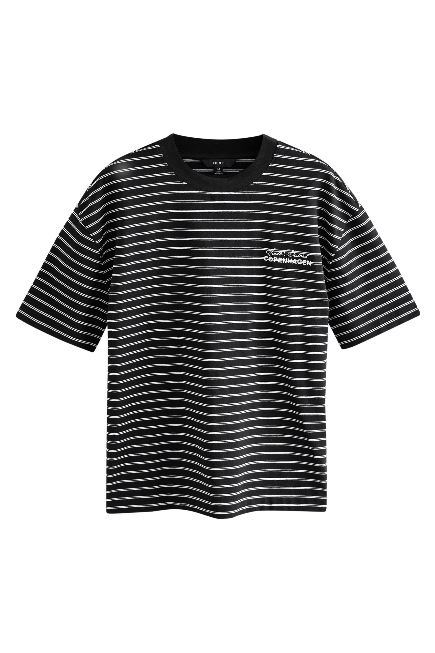 Next T-Shirt Gestreiftes T-Shirt 100 % Baumwolle im Relaxed Fit (1-tlg) günstig online kaufen