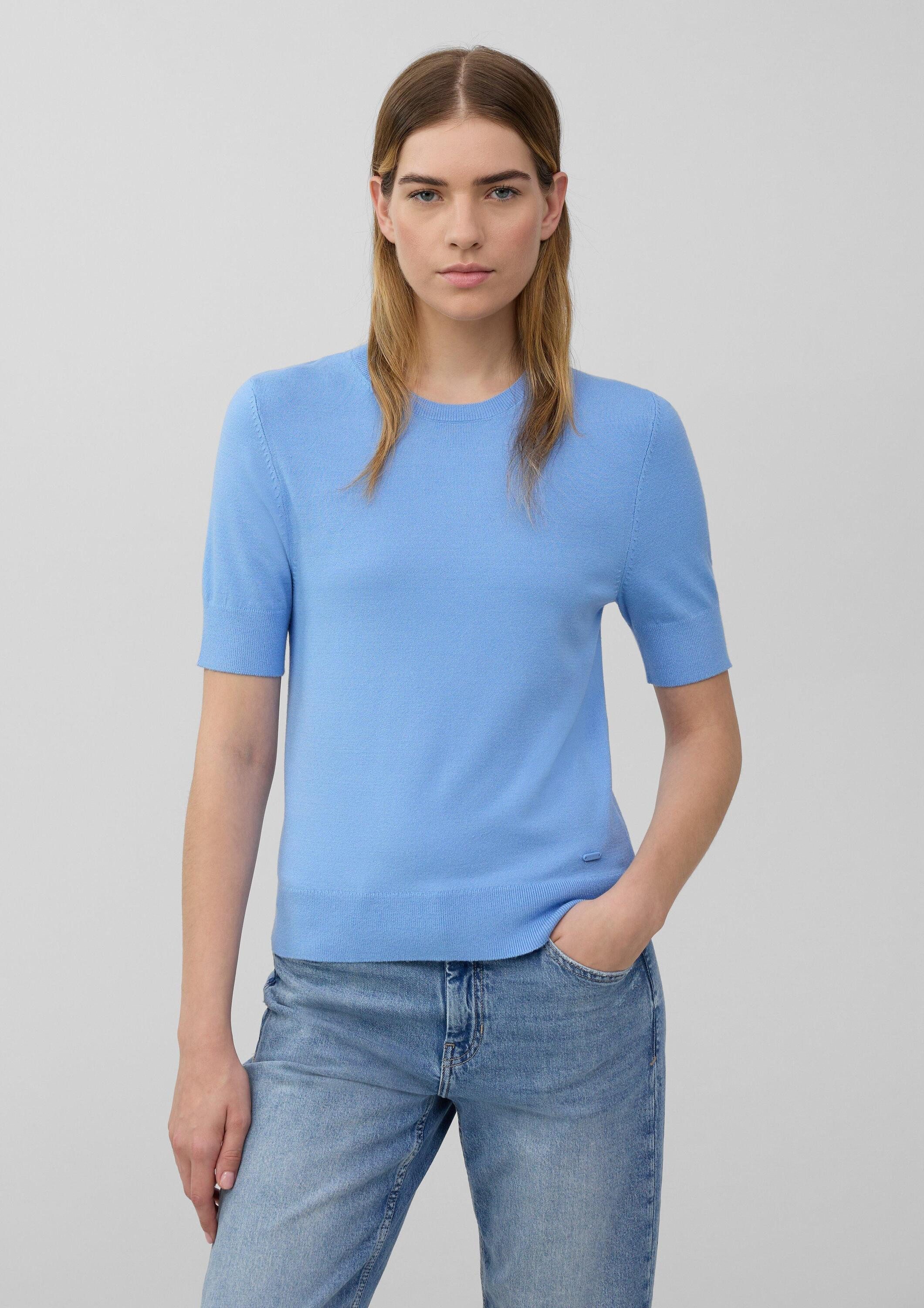 s.Oliver Kurzarmpullover Strickpullover Kurzärmeliger Strickpullover mit Ri günstig online kaufen