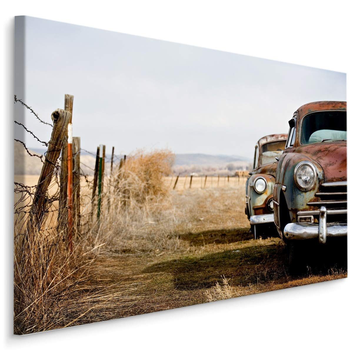 Muralo Leinwandbild Abstrakt – Leinwandbild Wandbild Kunstdruck Wohnzimmer, Abstrakt (1 St), Motorisierung – Autos – Fahrzeuge, 30 x 20 cm, aufhängefertig