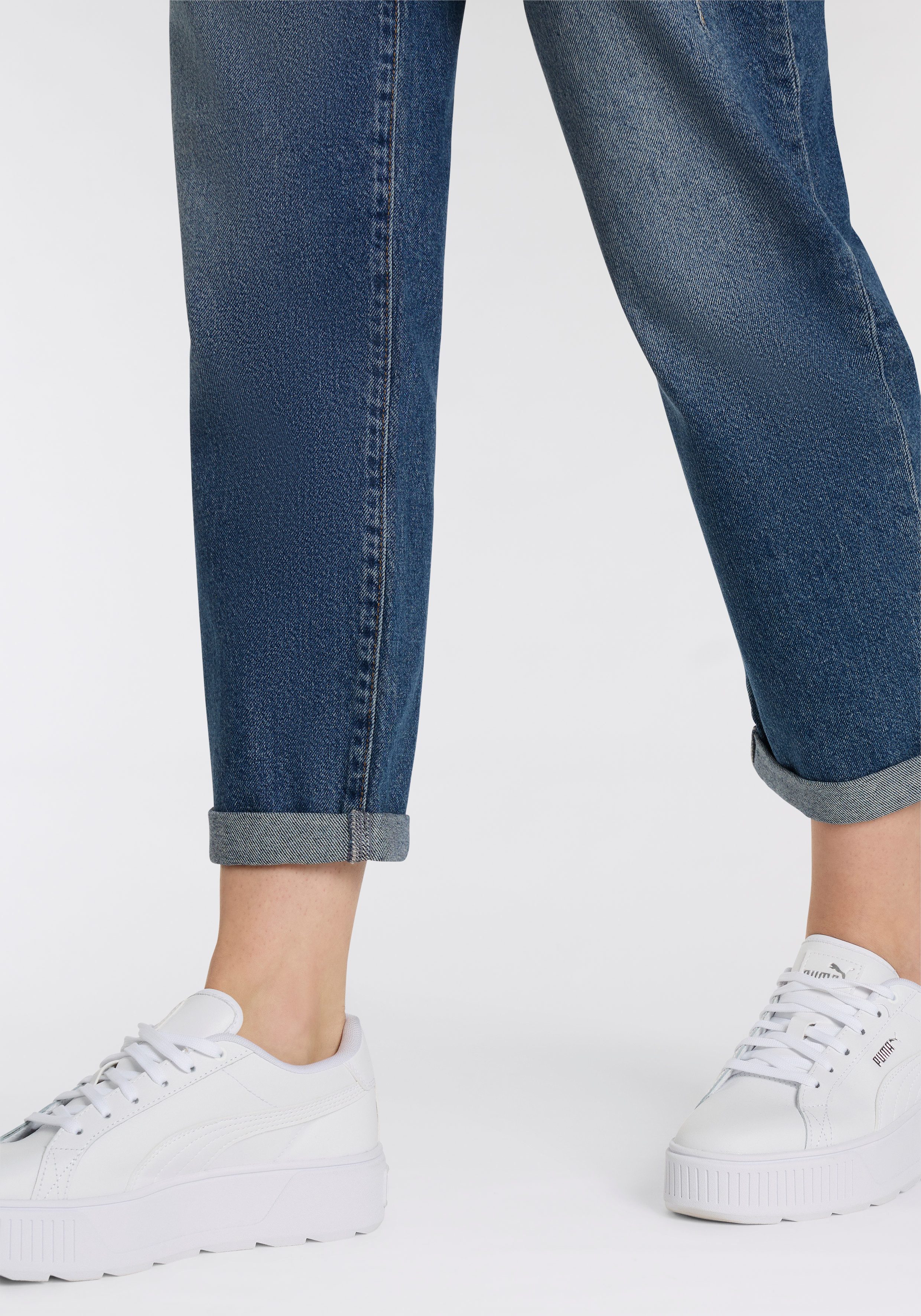Herrlicher 5-Pocket-Jeans Shyra Tap Denim mit hohem Bund, Cropped