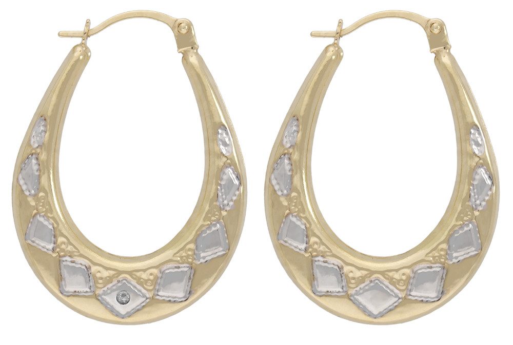 Vivance Paar Creolen Creolen bicolor, 2x Diamant = 0,01ct.