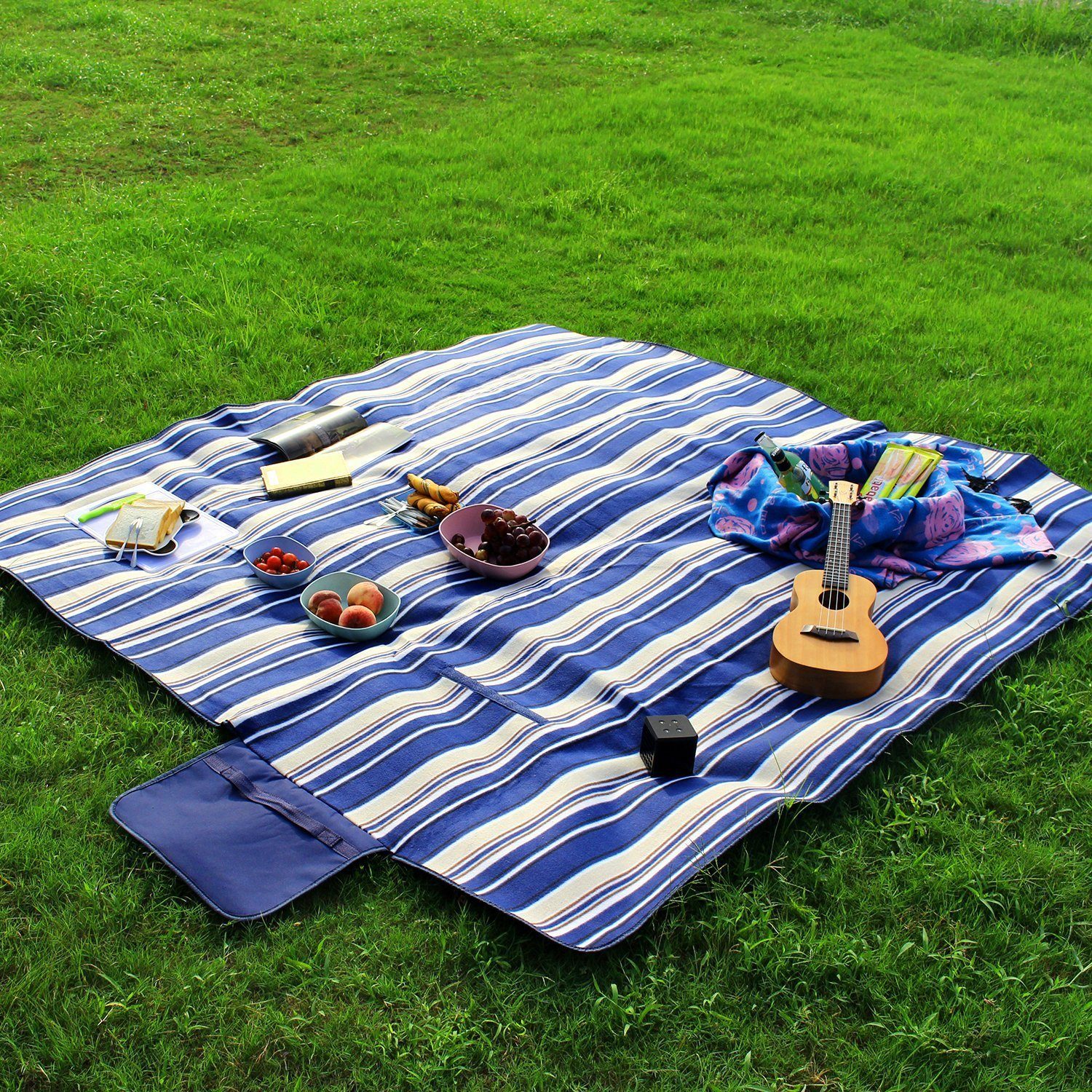Picknickdecke XXL Campingdecke 200x200cm Wasserdicht Faltbare Stranddecke, Sekey