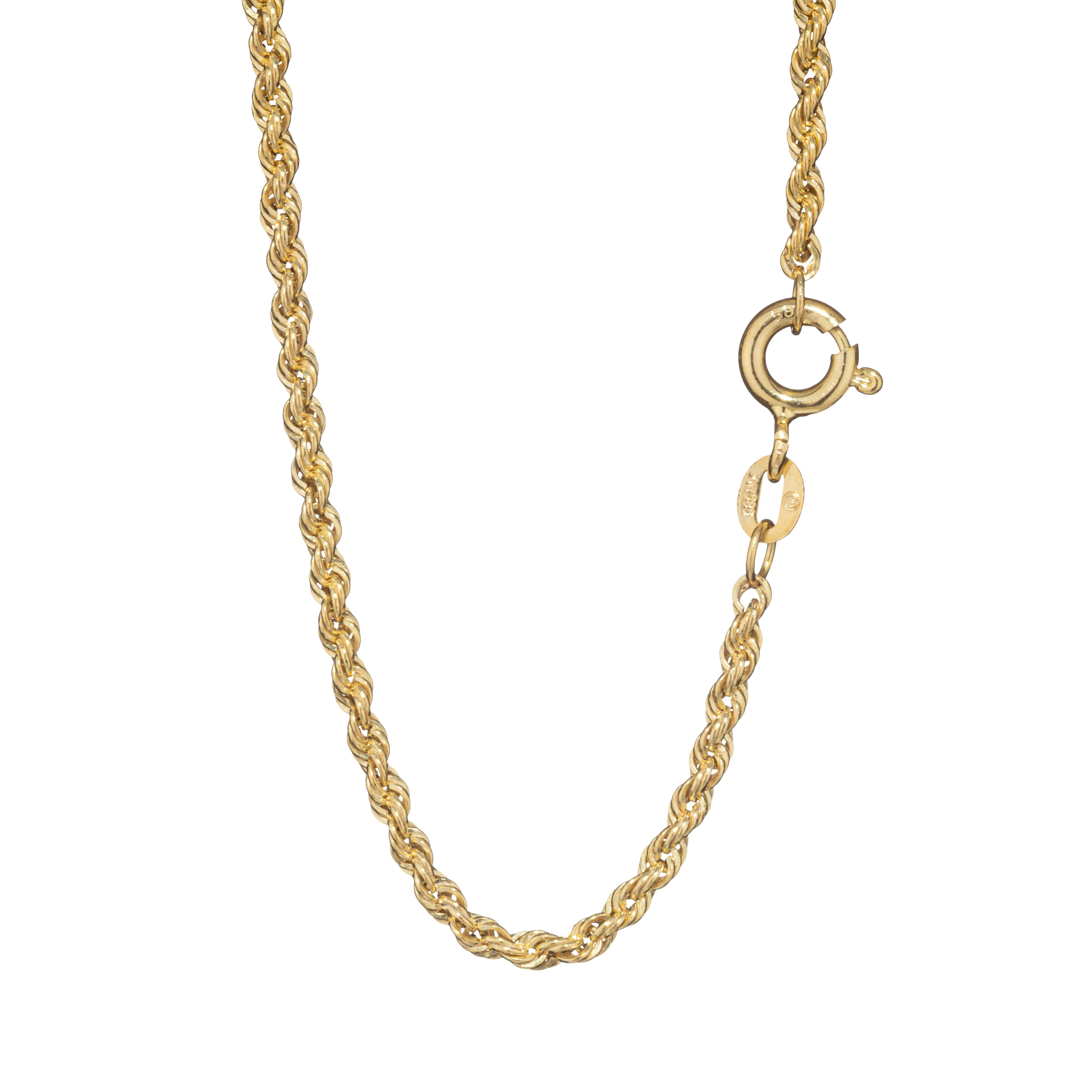 NKlaus Goldkette 45cm (1 Ko 14 Gold 585 Gelb Karat Zopfkette Stück) Halskette