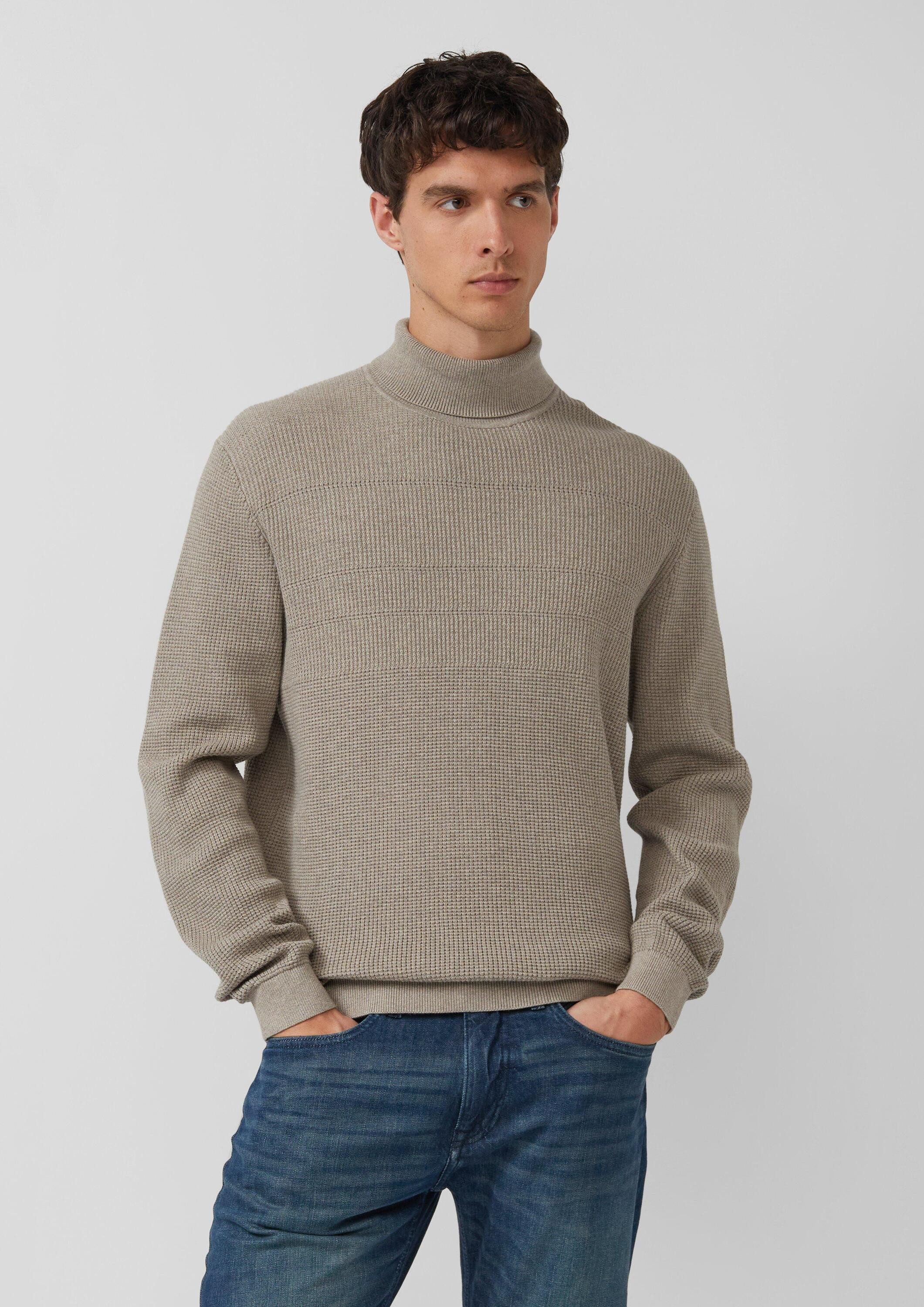 s.Oliver Longpullover Strickpullover Strukturmix-Pullover aus reiner Baumwo günstig online kaufen