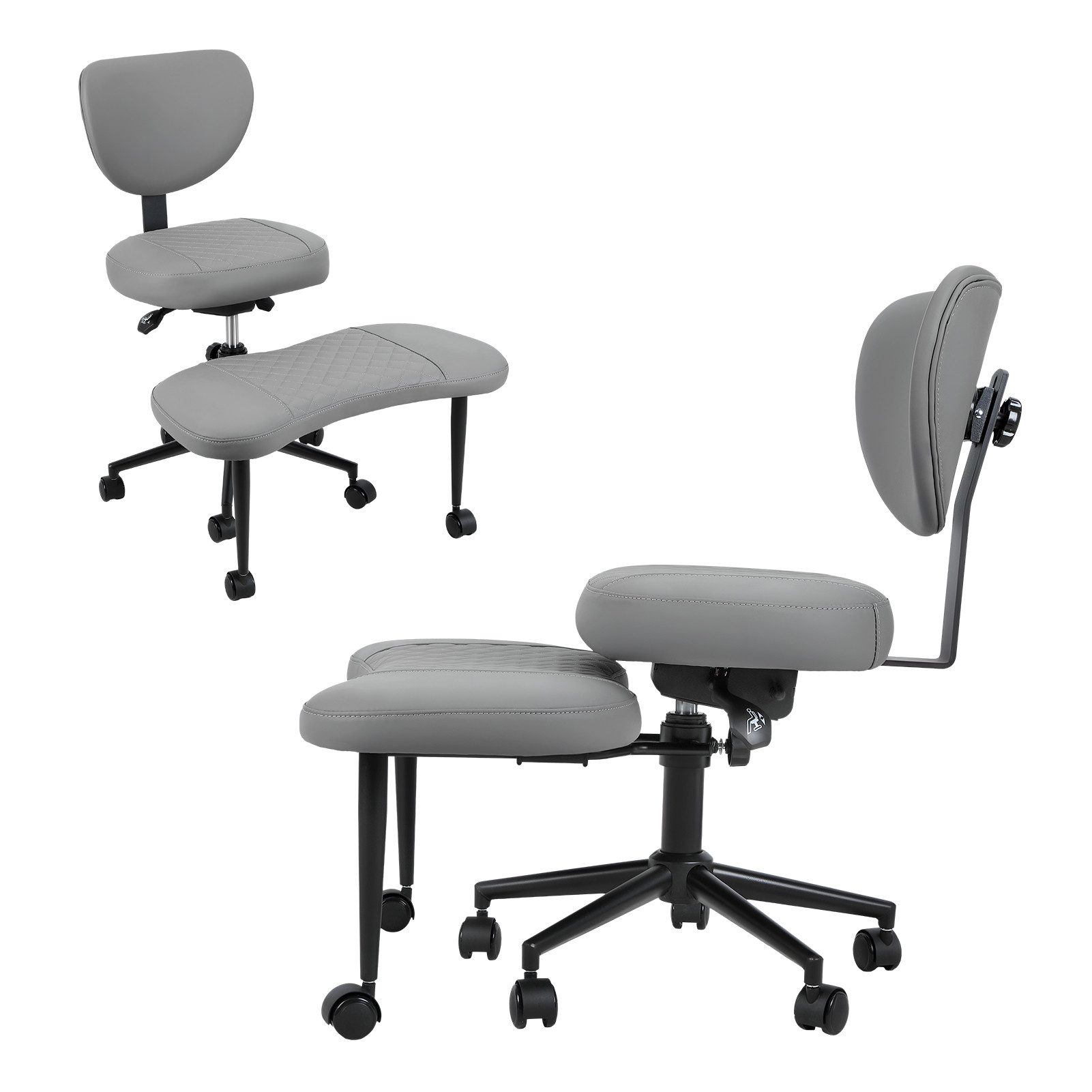 Rutaqian Bürostuhl ohne Armlehnen, Schreibtischstuhl Criss Cross Stuhl mit Rädern (Yoga-Stuhl, Meditationsstuhl mit ergonomischer Rückenlehne, 1 St), Höhenverstellbarer Sitz mit Fußstütze, 360° drehbar Homeoffice Stuhl