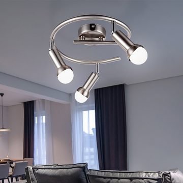Globo LED Deckenleuchte, Leuchtmittel inklusive, Warmweiß, Deckenlampe Deckenleuchte Wohnzimmerlampe verstellbar LED D 29 cm
