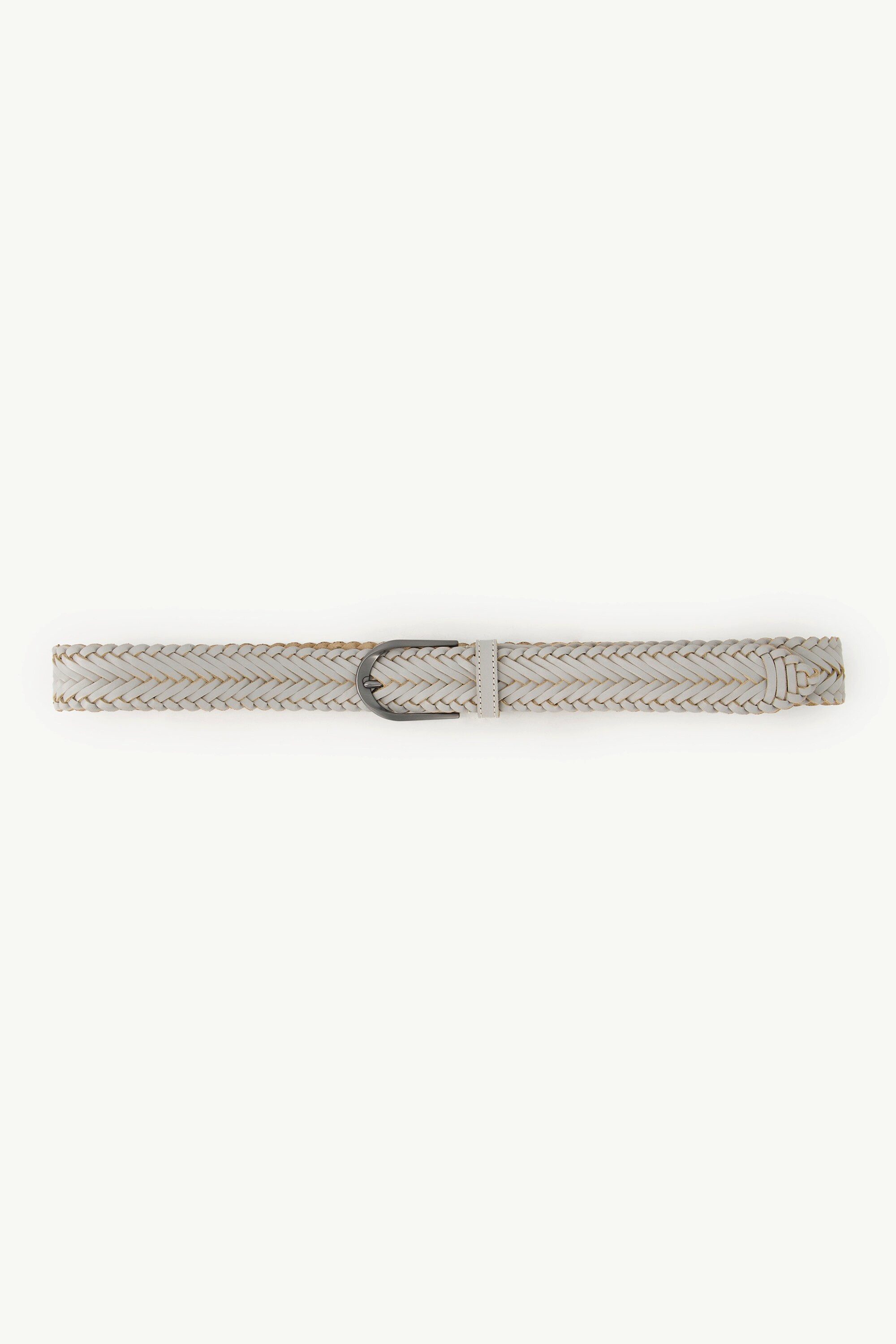 Ulla Popken Hüftgürtel Ledergürtel geflochten Metallic-Schließe günstig online kaufen