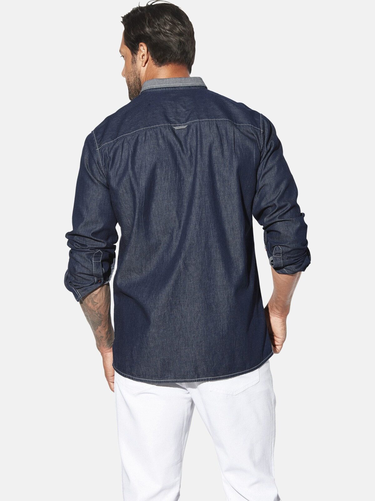 Jan Vanderstorm Langarmhemd OLAFGREN mit coolen Kontrastdetails günstig online kaufen