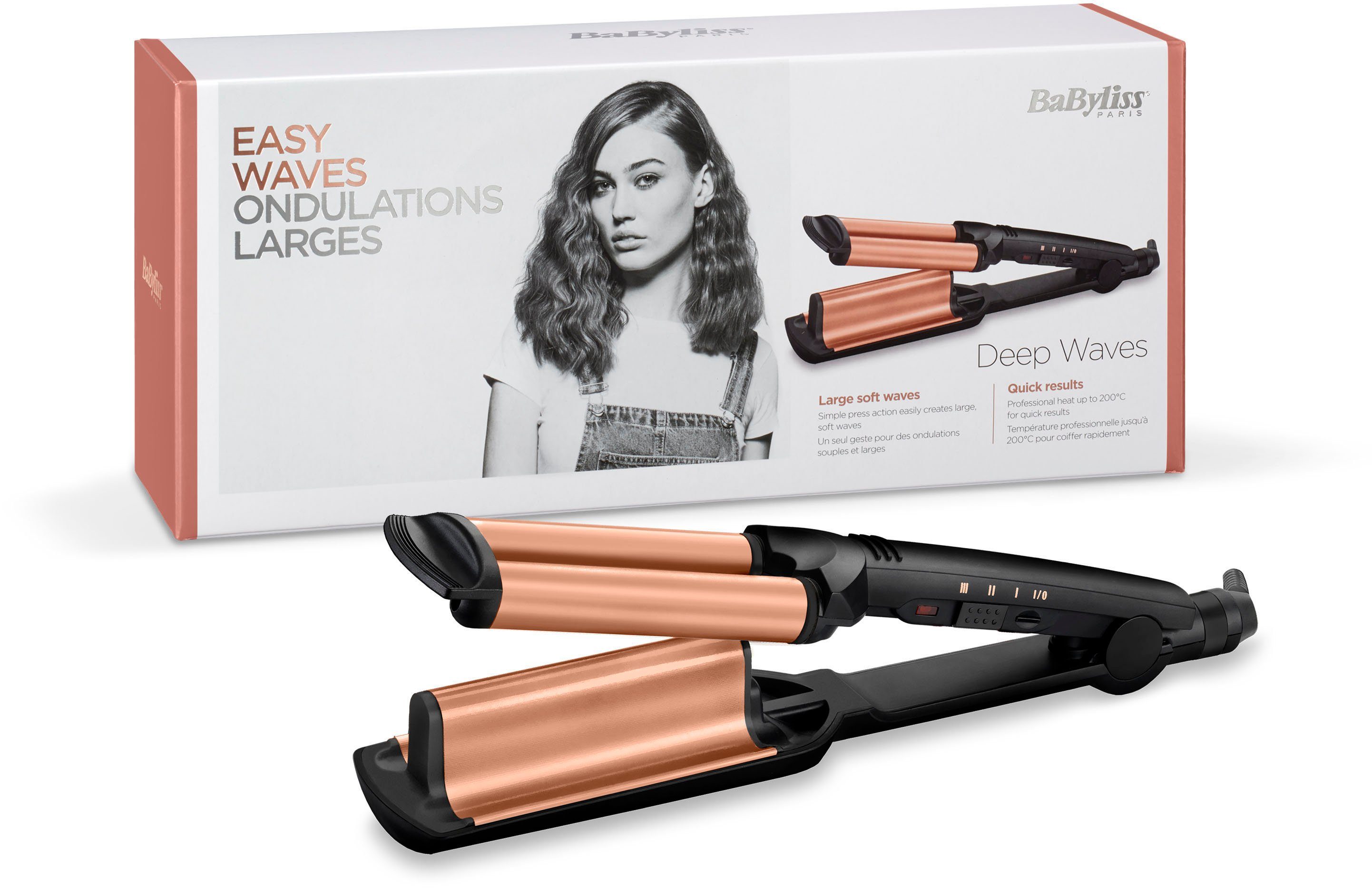 Turmalin-Beschichtung Waves W2447E BaByliss Welleneisen Deep