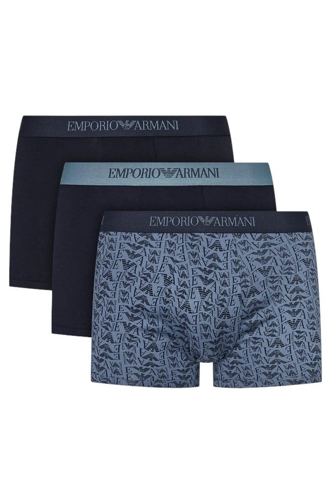 Emporio Armani Boxershorts Unterwäsche Trunk Cotton dunkelblau gemustert He günstig online kaufen