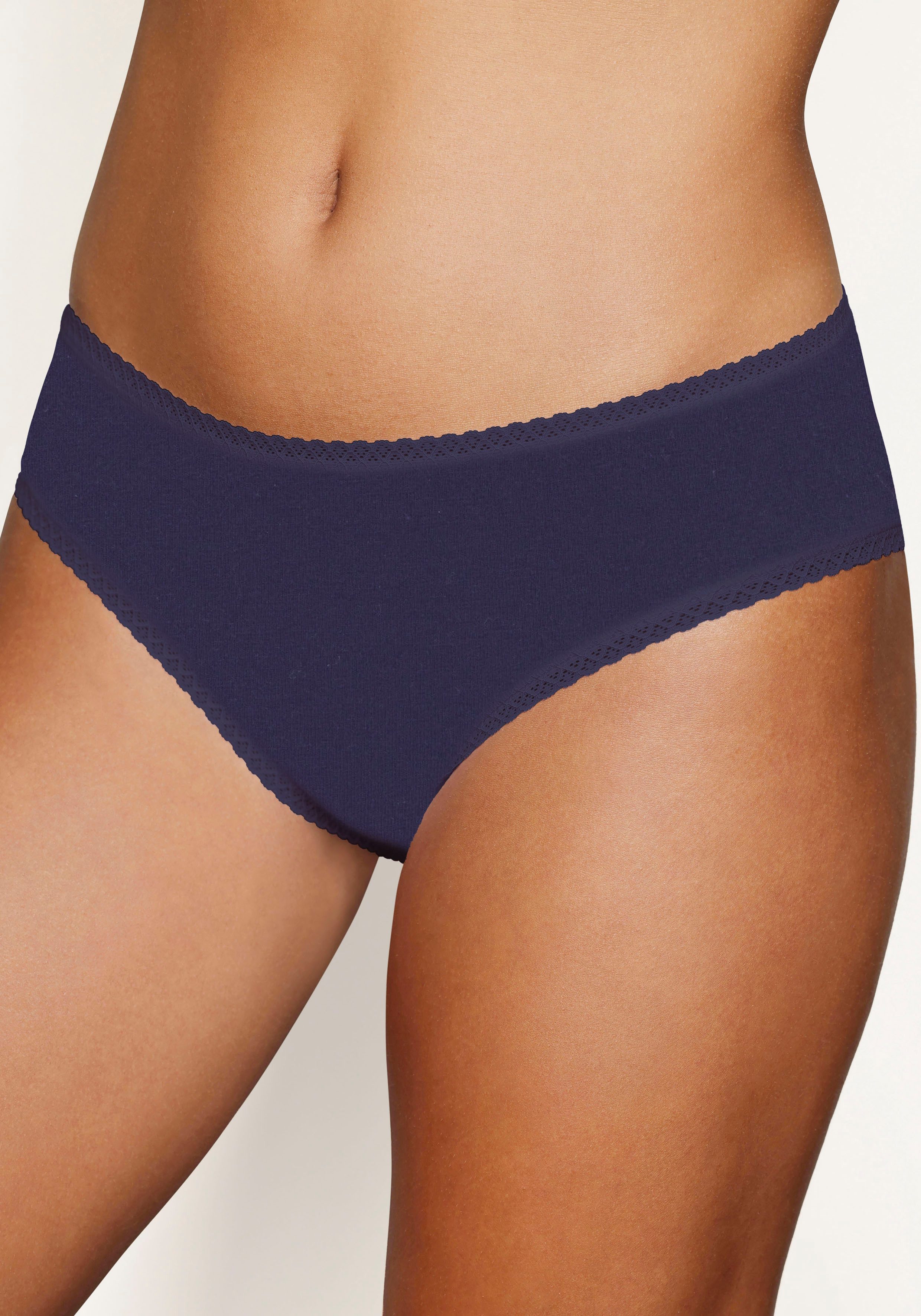 Vivance Jazz-Pants Slips (7er-Pack) aus weicher Baumwollqualität mit feiner Spitzeneinfassung