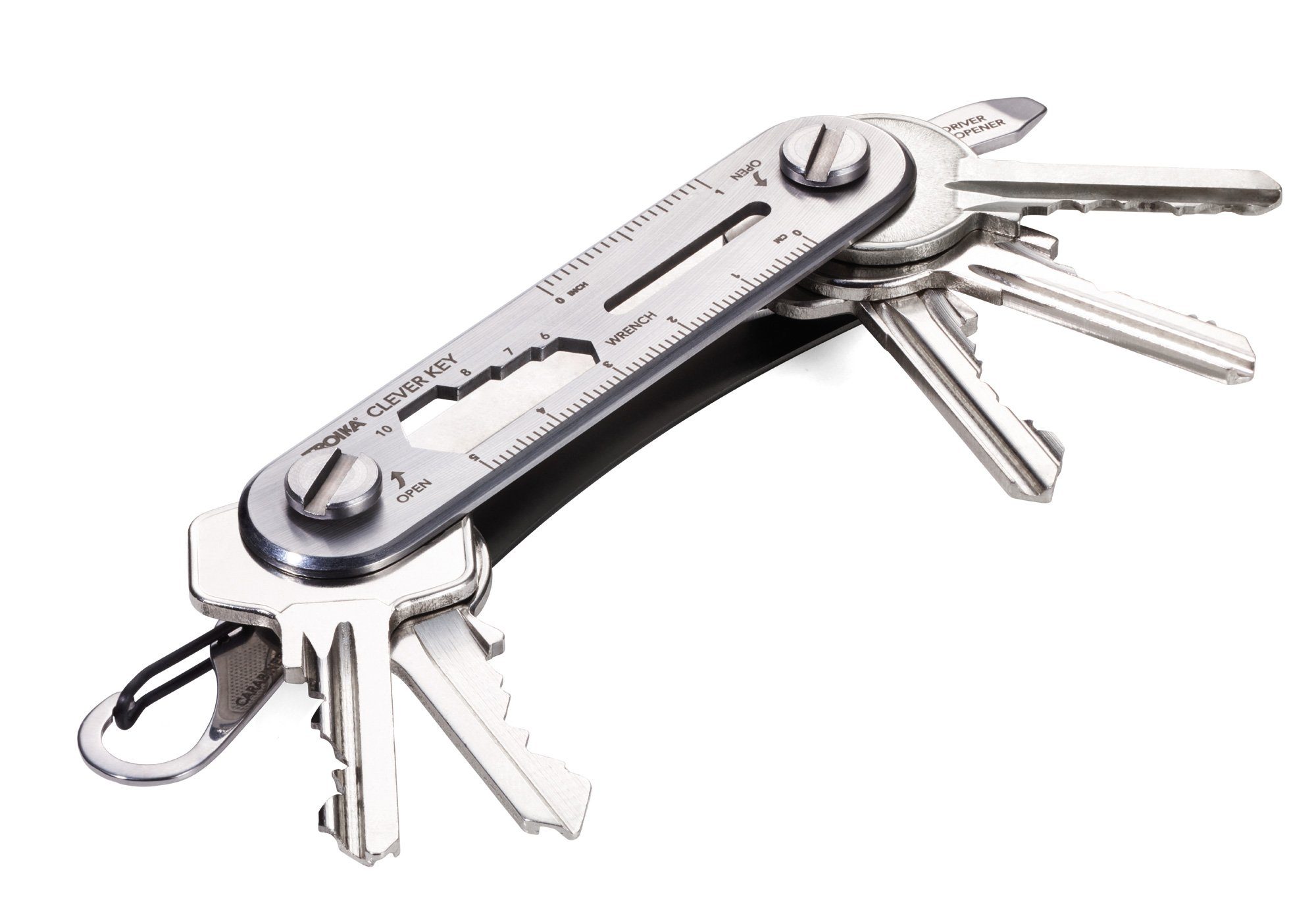 TROIKA Schlüsselanhänger »TROIKA TROIKA CLEVER KEY – KCL81/TI – Schlüssel  Organizer für max. 6 Schlüssel – Key Organizer, kompakter Schlüsselbund– 6  Zusatzfunktionen – Flaschenöffner – Karabinerhaken« online kaufen | OTTO