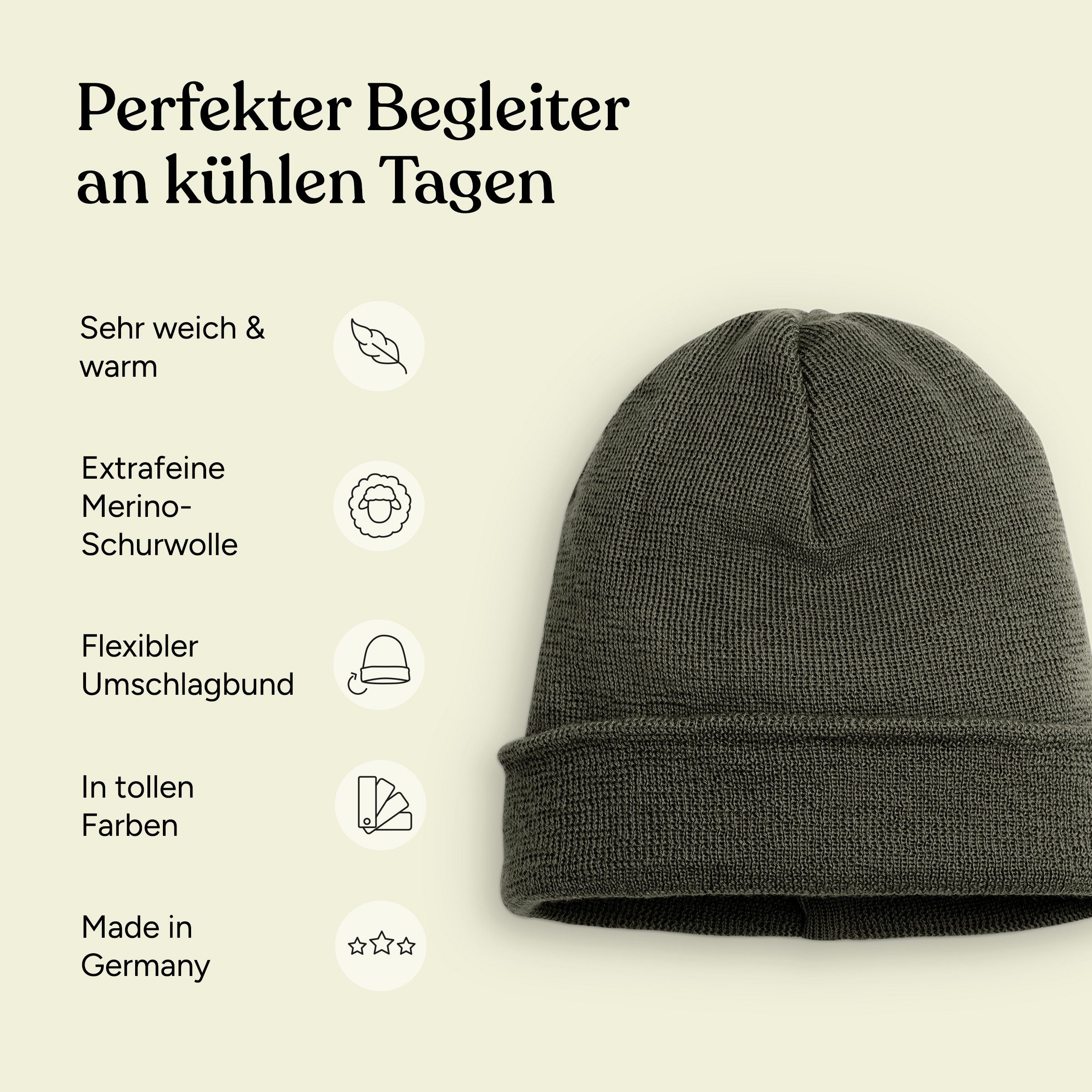 Ehrenkind Strickmütze für Kinder, aus feinster Merino Schurwolle, Made in Germany, Unisex Für Jungen & Mädchen – Bild 3 von 5