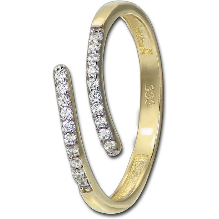 GoldDream Goldring GoldDream Ring Damen Gr. 54 Line 8K (Fingerring) Damen Ring Echtgold 333er Gelbgold gold weiß Line