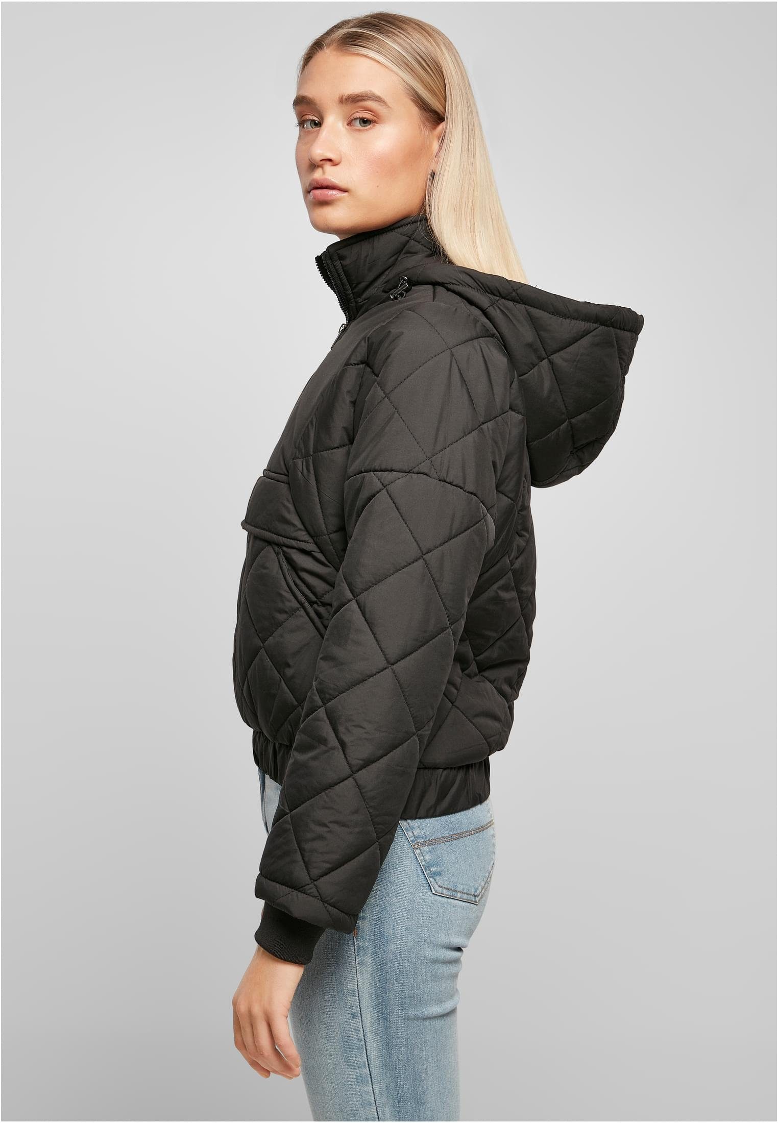 Jacket Diamond CLASSICS Pull Over Winterjacke Oversized Quilted URBAN Damen black (1-St) Ladies