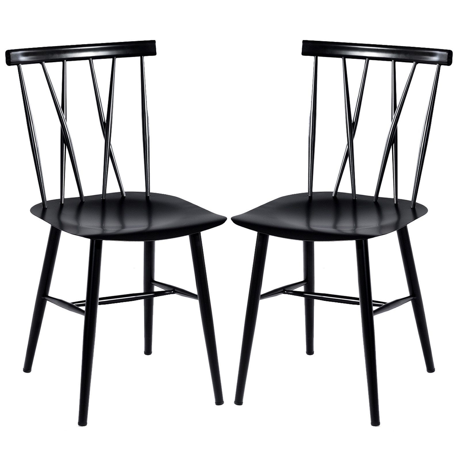 COSTWAY Esszimmerstuhl, 2er Set,Metall,mit Rückenlehne günstig online kaufen