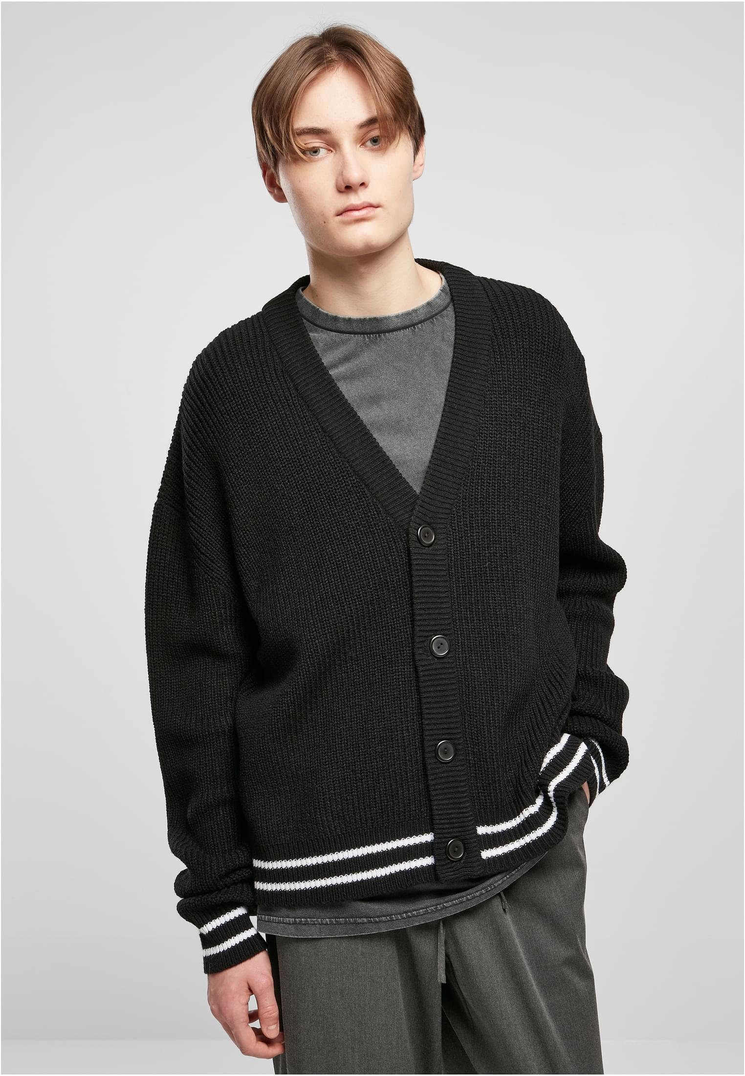 URBAN CLASSICS Strickjacke Herren Hooded Micro Fleece Jacket (1-tlg) black