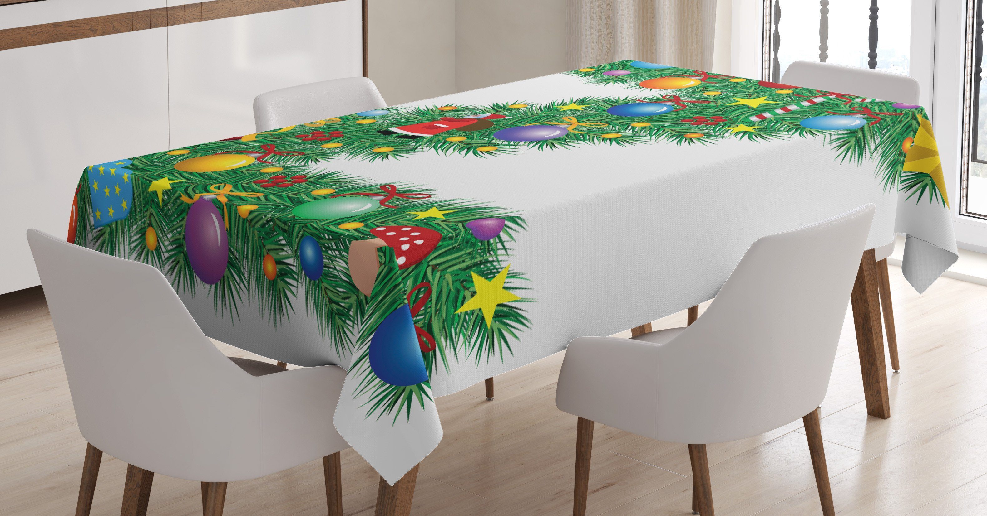 Tischdecke geeignet Schrift Bereich Farben, Klare Abakuhaus Für den Außen Waschbar Traditioneller Farbfest Z Weihnachten Buchstabe