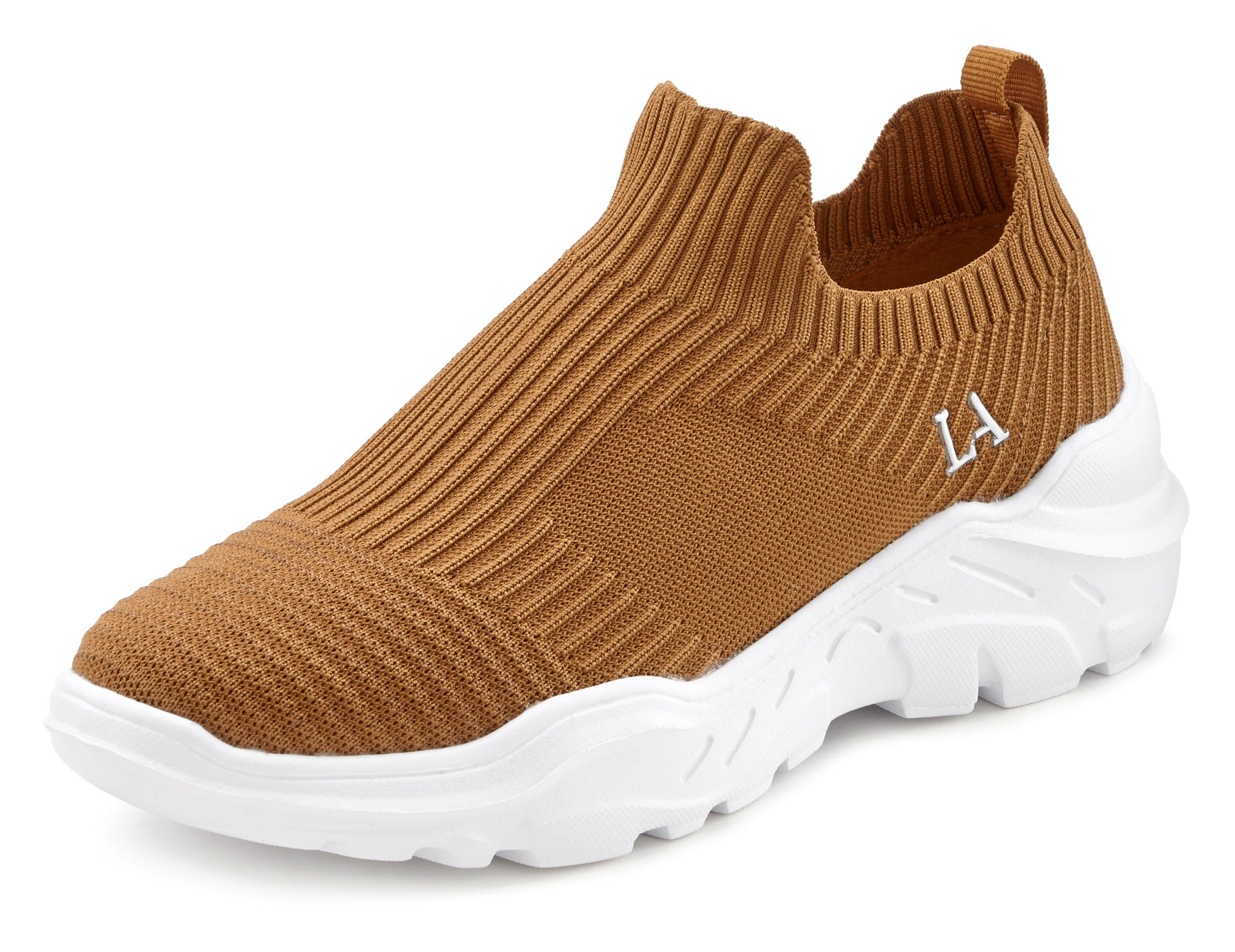LASCANA Slip-On-Sneaker, Sneaker Halbschuh, Slipper, Freizeitschuh zum Reinschlüpfen VEGAN