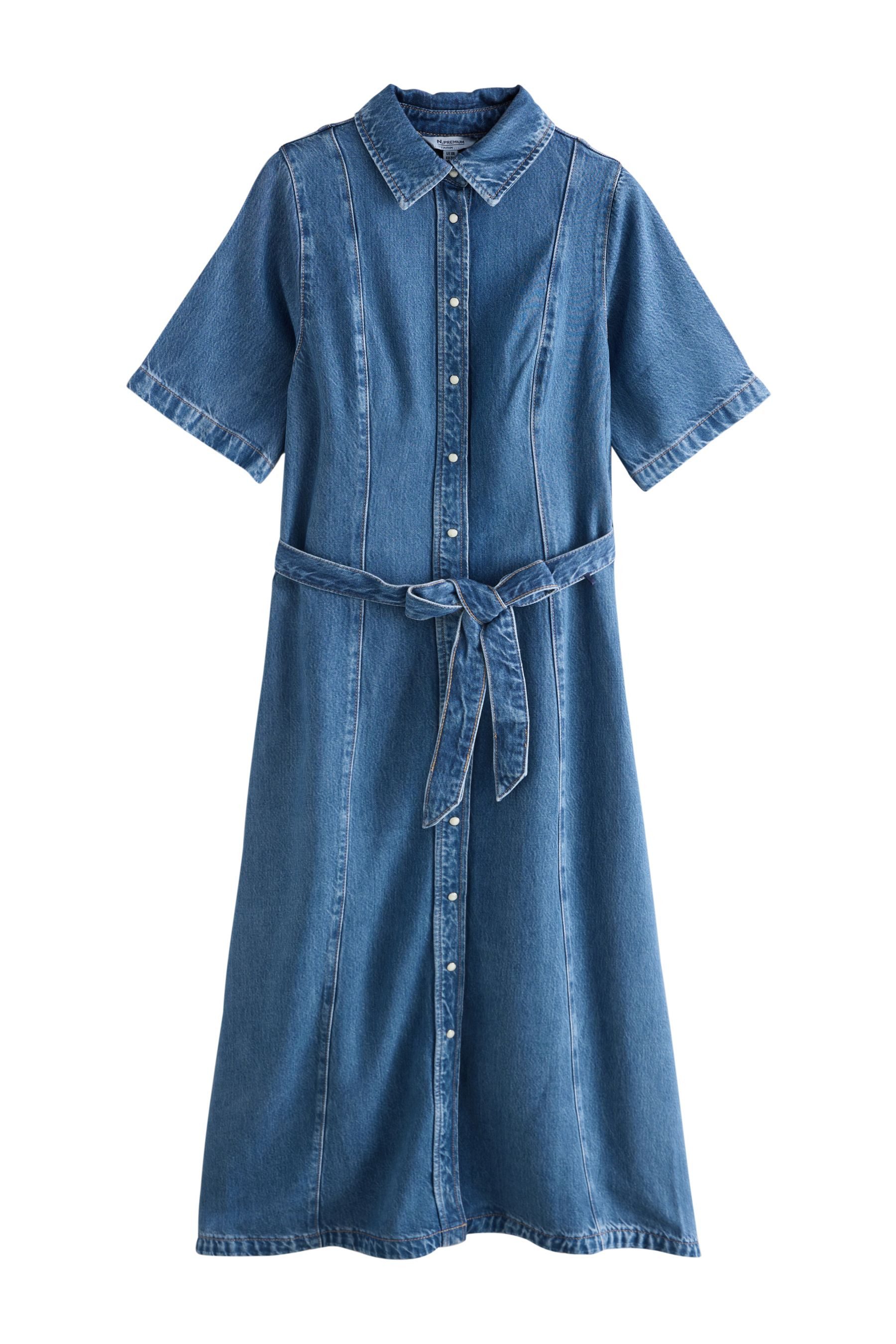 Next Maxikleid N.Premium Kurzarm-T-Shirt-Maxikleid, Kurzgröße (1-tlg)