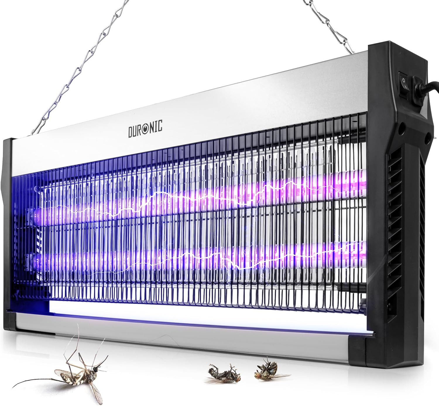 Duronic Insektenvernichter FK2X10 Elektrischer Fliegenfänger, großer UV-Insektenvernichter