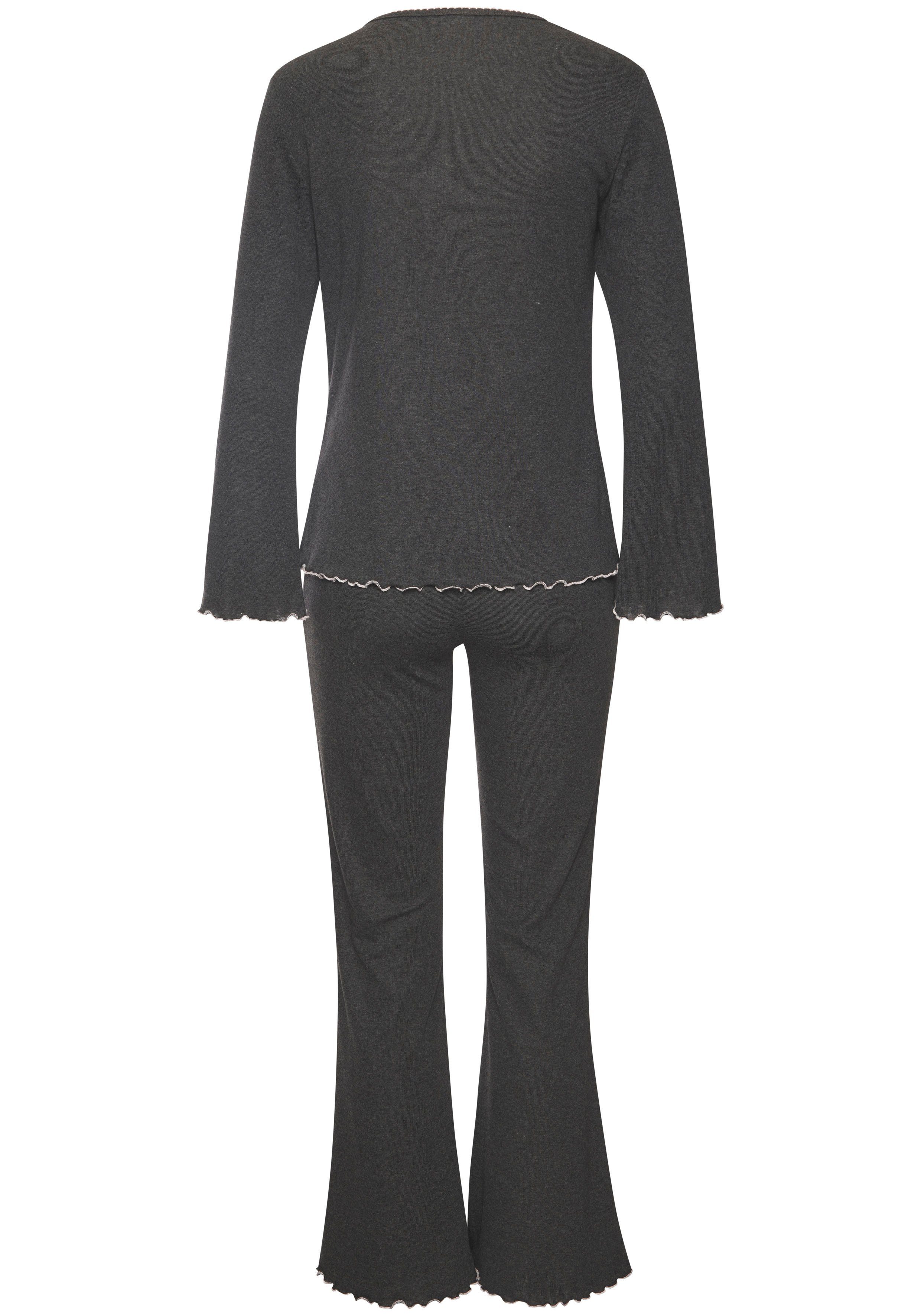 s.Oliver Pyjama (Set, 2 tlg) mit Babylock-Abschlüssen