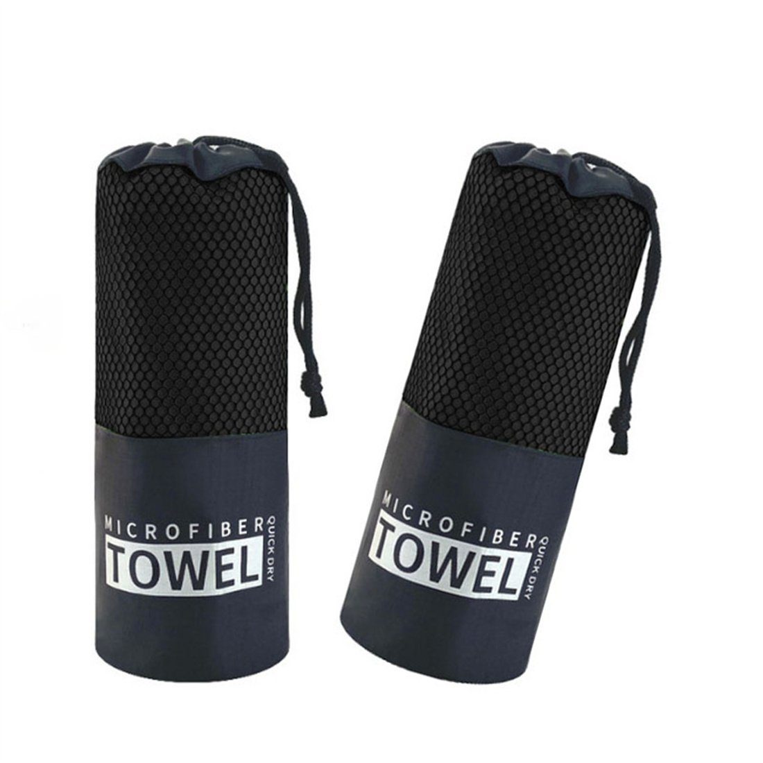 CFYDW Sporthandtuch Tragbares, schnell trocknendes Handtuch, Sporthandtuch aus Mikrofaser Schwarz