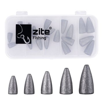 Zite Angelgewicht Bullet Blei Sortiment 3,5g - 14g - ideal für Barsch & Zander 25 Stück