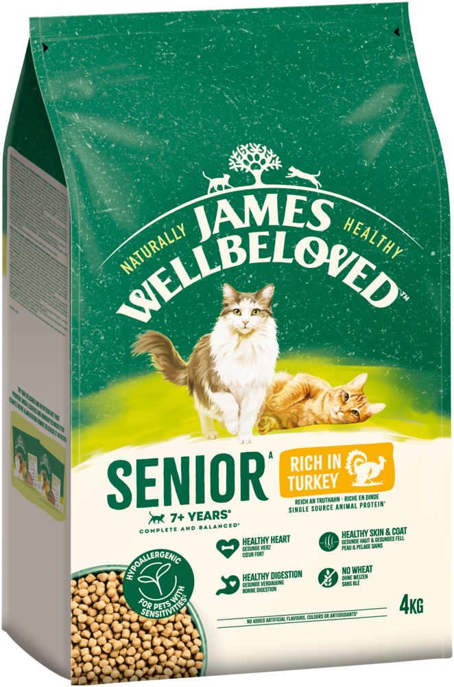 James Wellbeloved JAMES WELLBELOVED™ Katze Senior Truthahn 3 x 4kg, Trockenfutter für: Katze