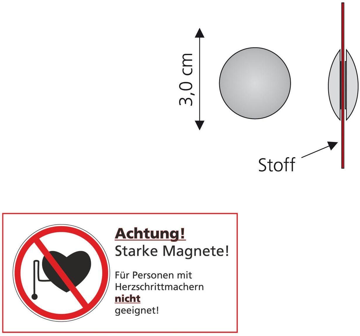 Liedeco Dekomagnet, Gardinen, (Packung, 2-St), für metallische Flächen