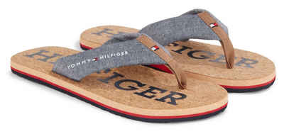 Tommy Hilfiger HILFIGER CORK BEACH SANDAL Zehentrenner, Sommerschuh, Schlappen, Poolslides, Badeschuh